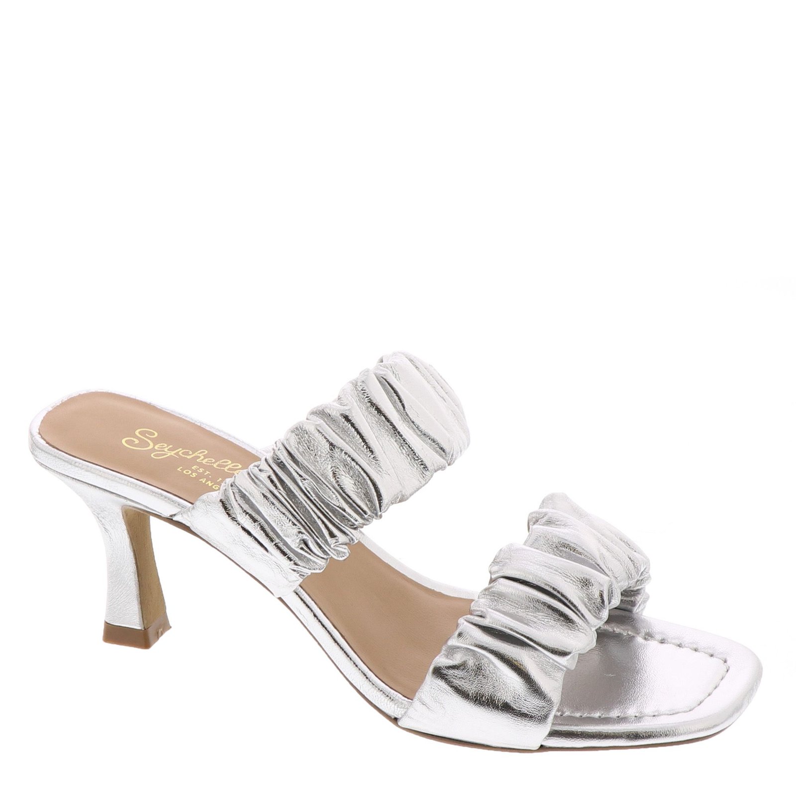 Seychelles Leeward Dress Sandal Women's Metallic Silver Sandal 10
