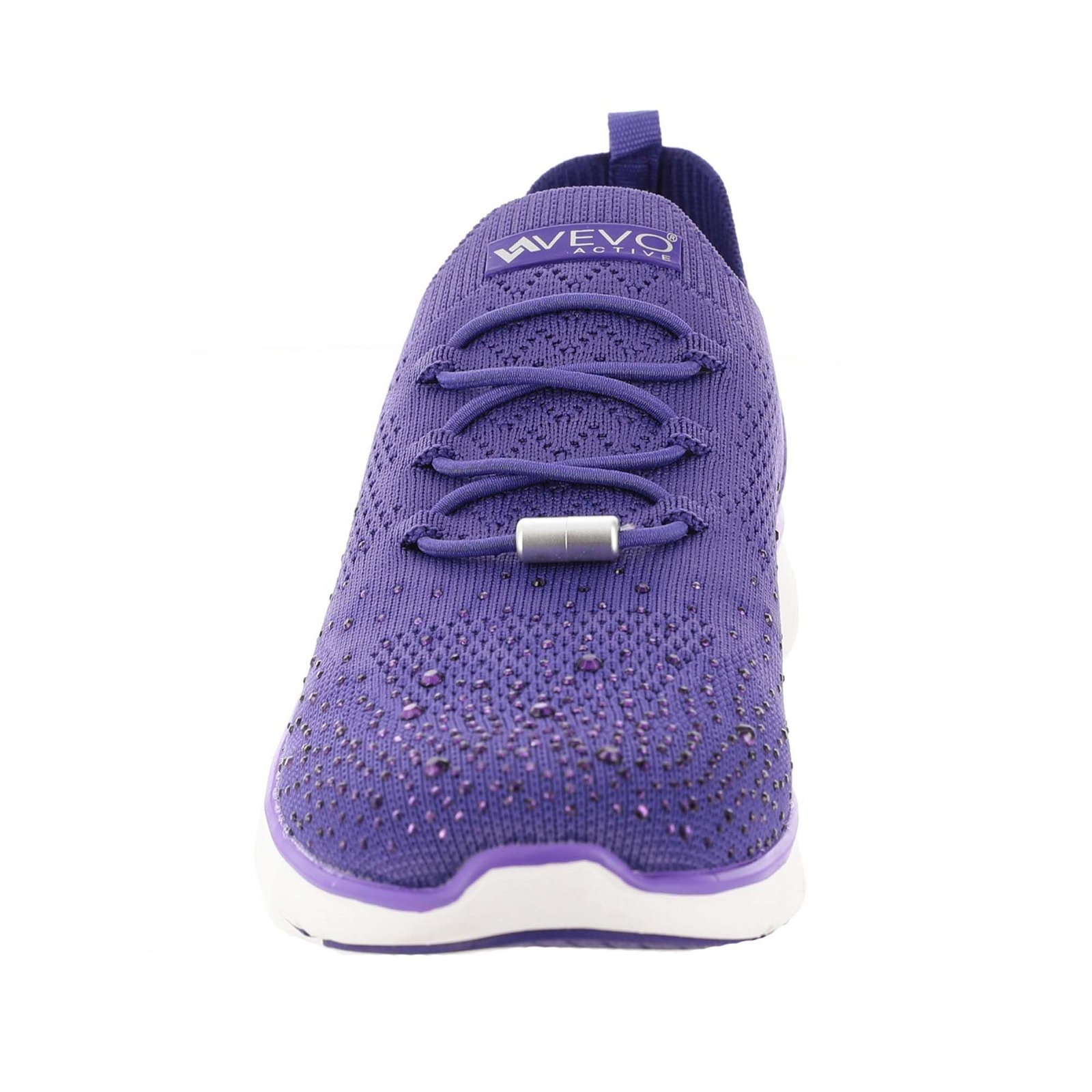 Vevo Active Women's Steffi Slip-On Sneaker - Rhinestone Embellished, Lightweight & Comfortable For Everyday Wear