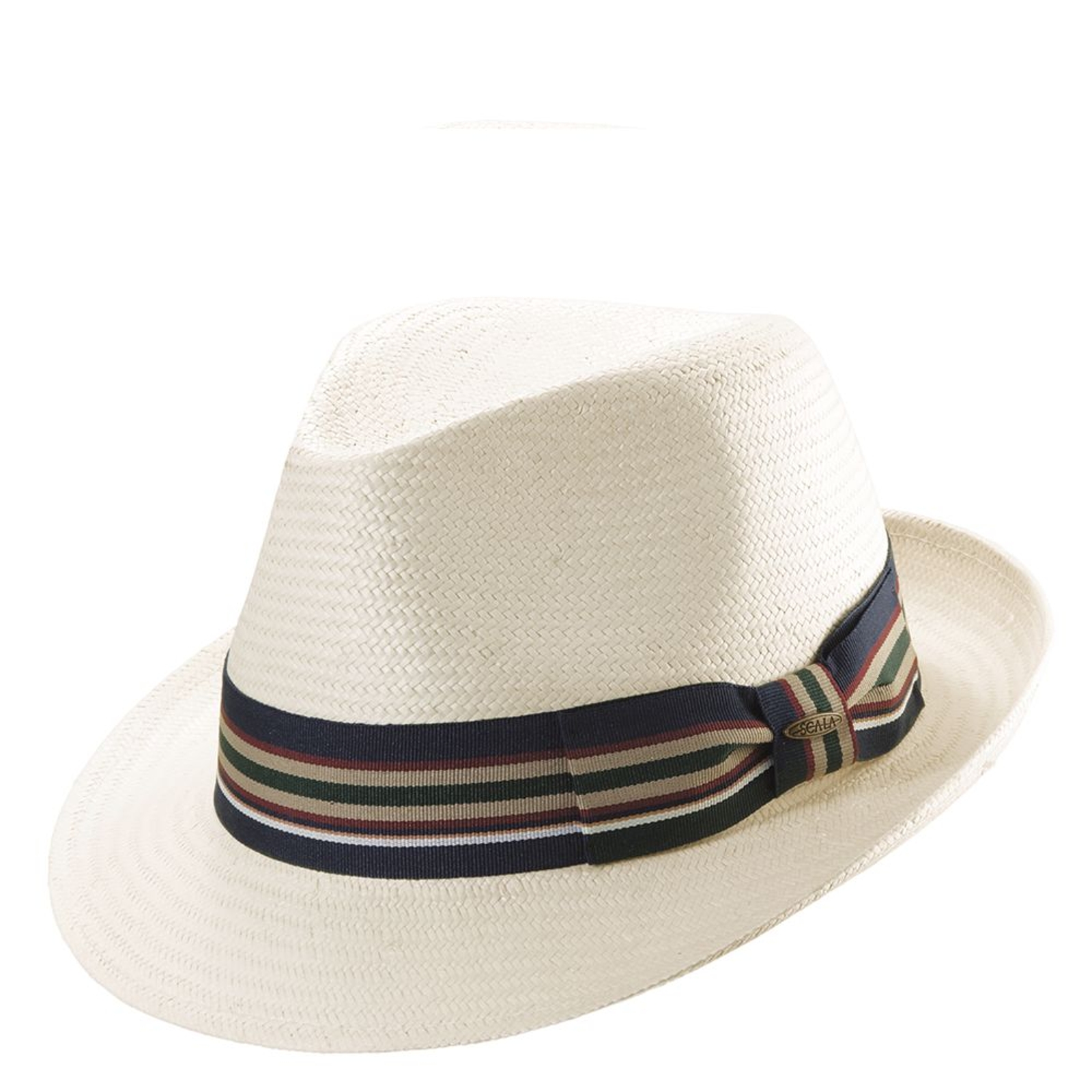 Scala Classico Men's Toyo Stripe Ribbon Fedora Bone Hats M