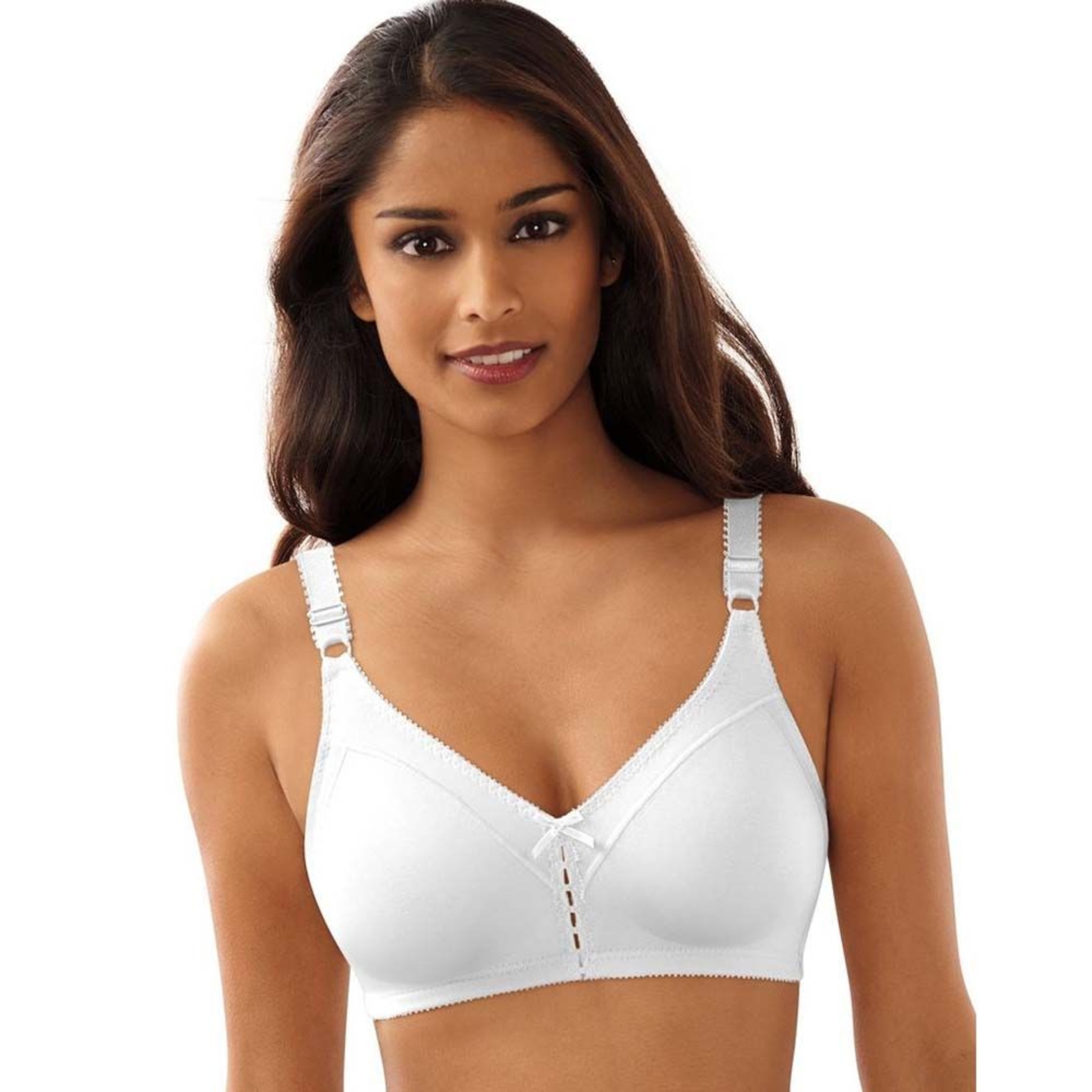 Bali Double Support Cotton Wirefree Bra White Bras 36-B