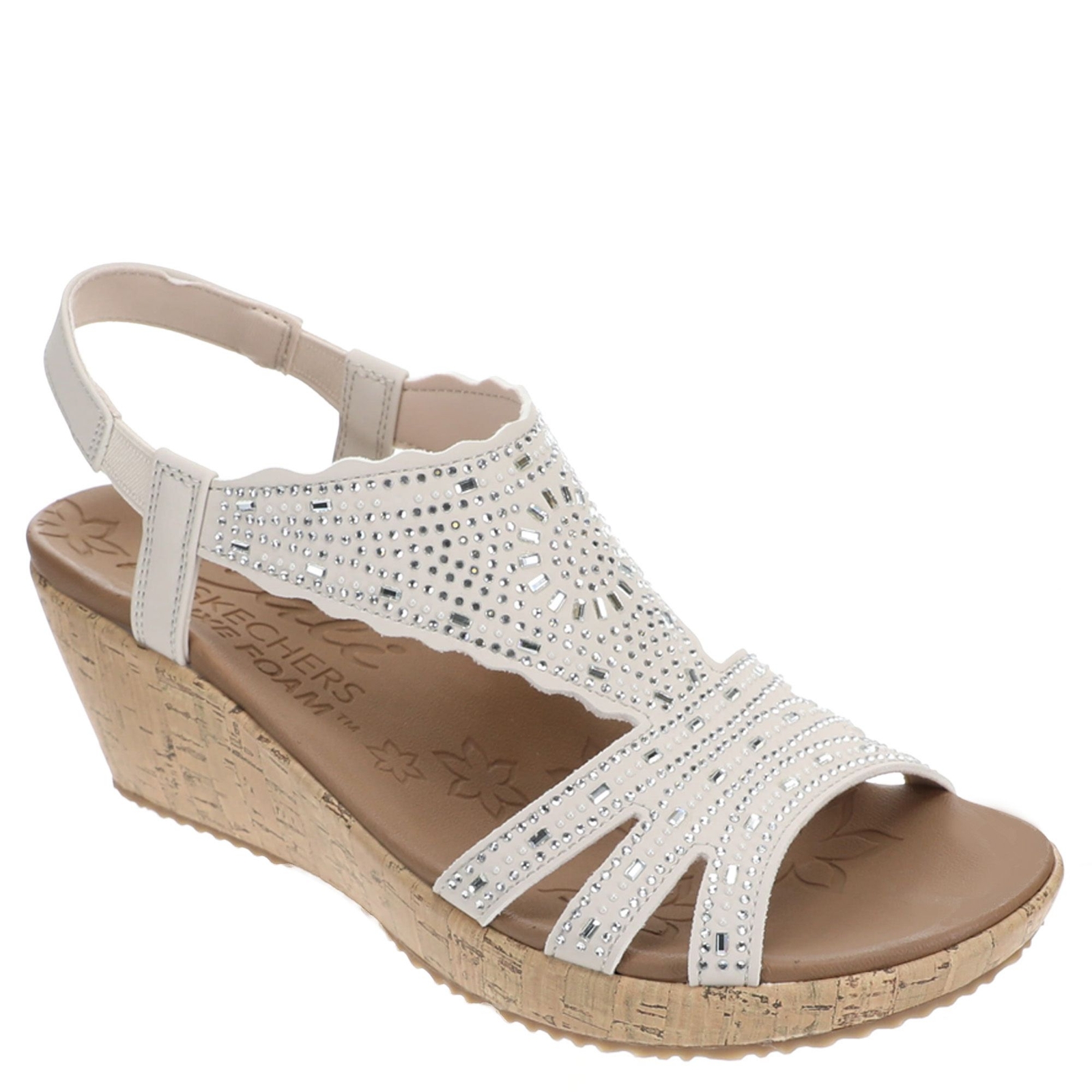 Skechers Cali Beverlee-Dazzling Charm Women's Bone Sandal 6 M