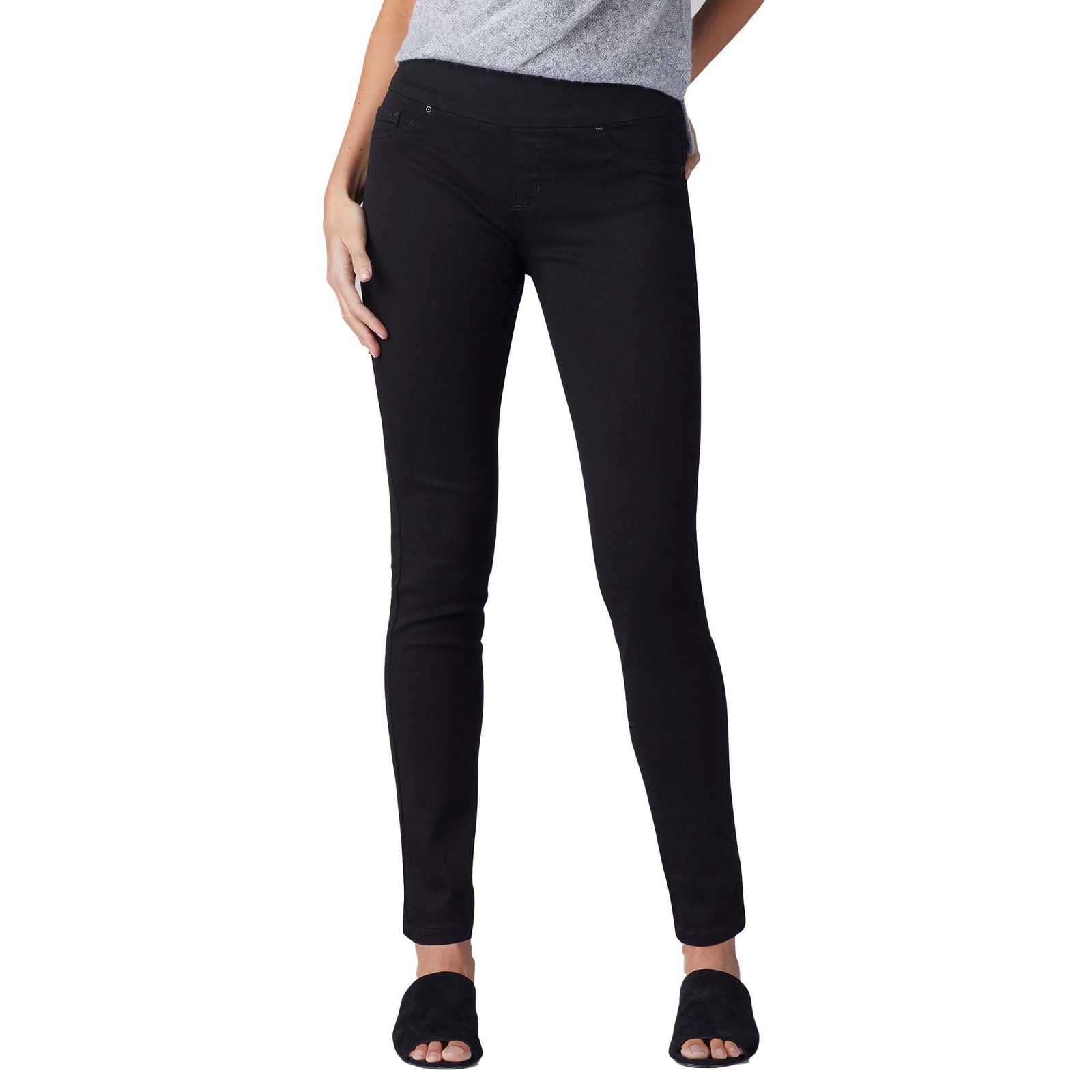Lee Jeans Women's Slim Fit Skinny Pull-On Jean Black Pants 8-Regular