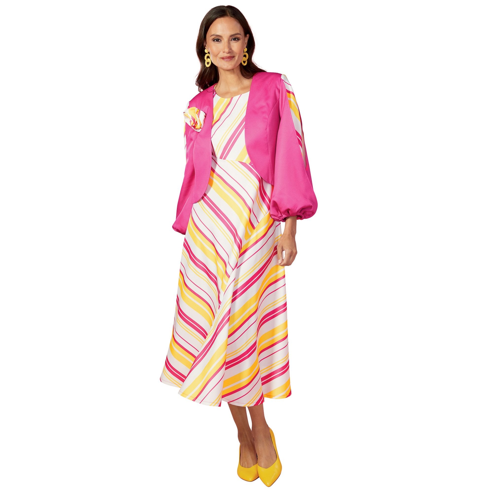 Masseys A-Line Dress with Jacket Multi Suits 12