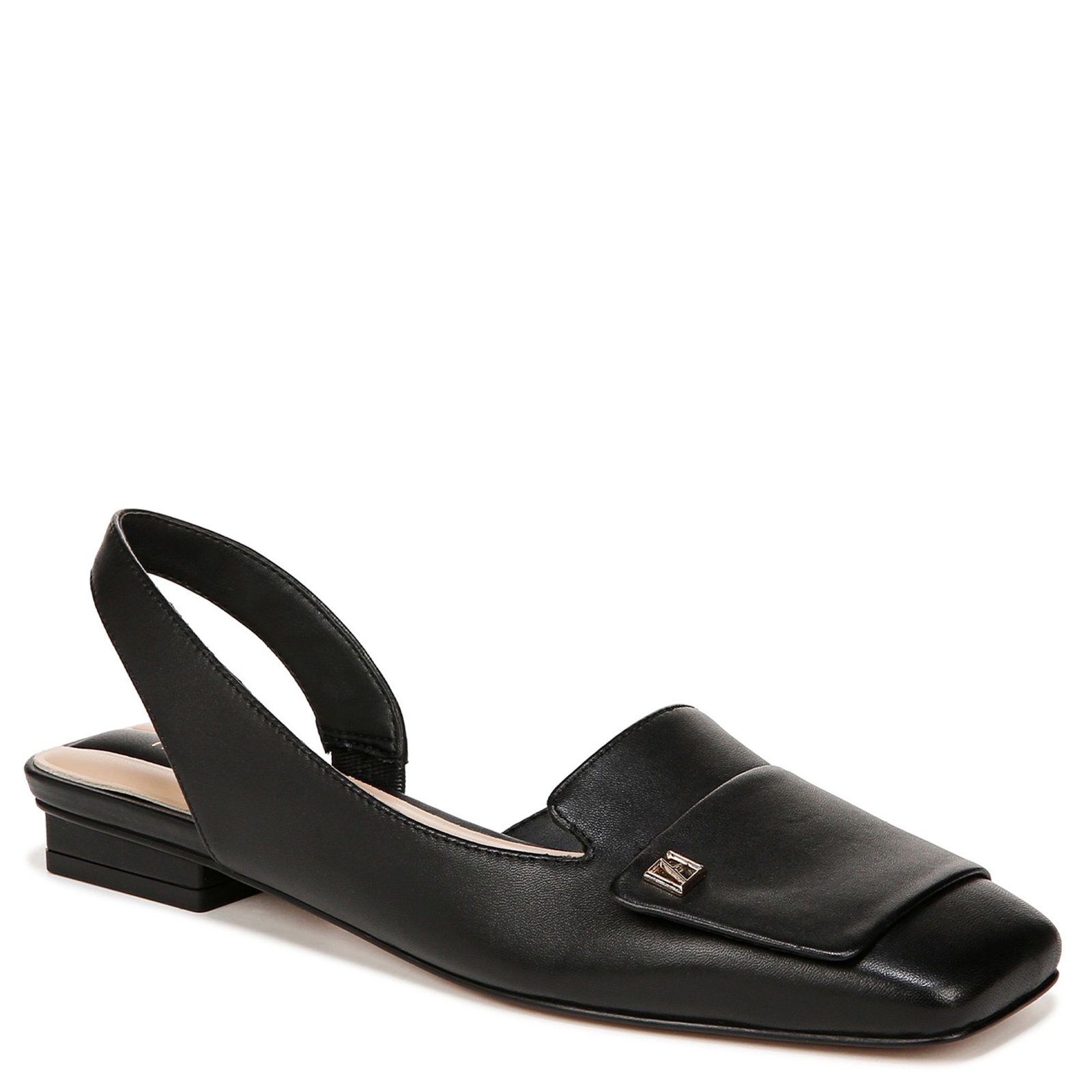 Franco Sarto Franco Teagan Slingback Shoes (Black Leather) 7.5 M Square Toe