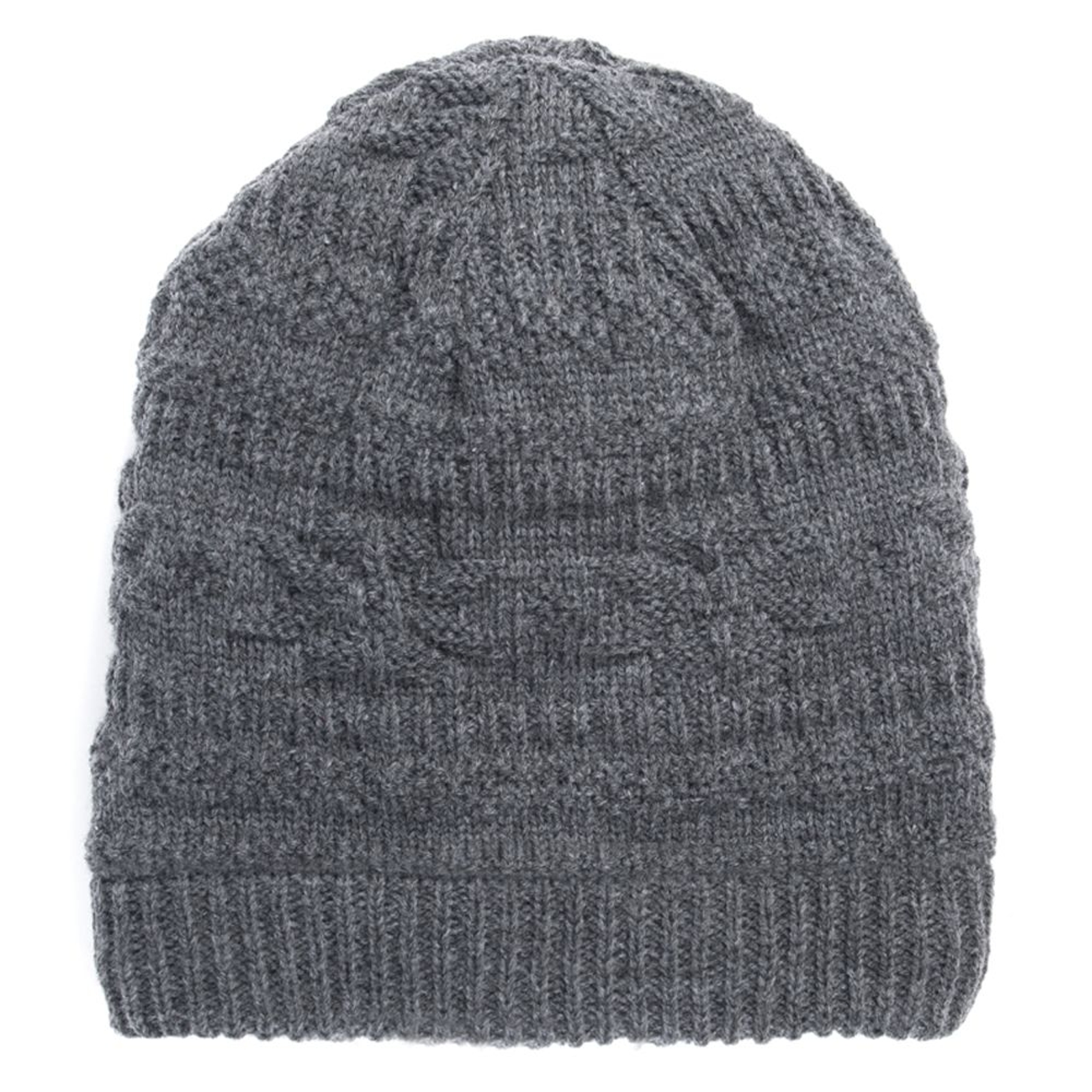 MUK LUKS Men's Textured Beanie Grey Hats One Size