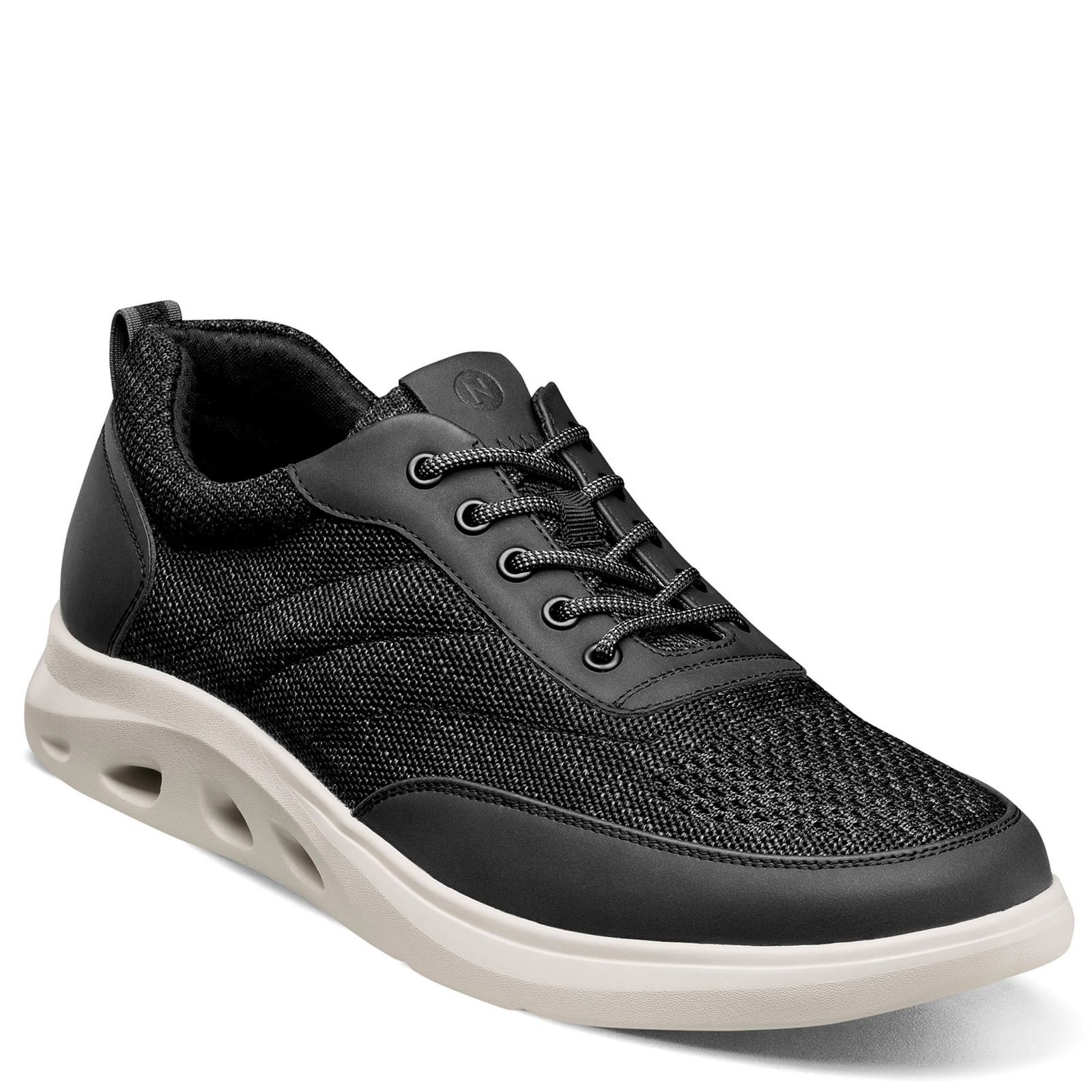 Nunn Bush Ponte Knit Moc Toe U-Bal Oxford Men's Black Oxford 8.5 M