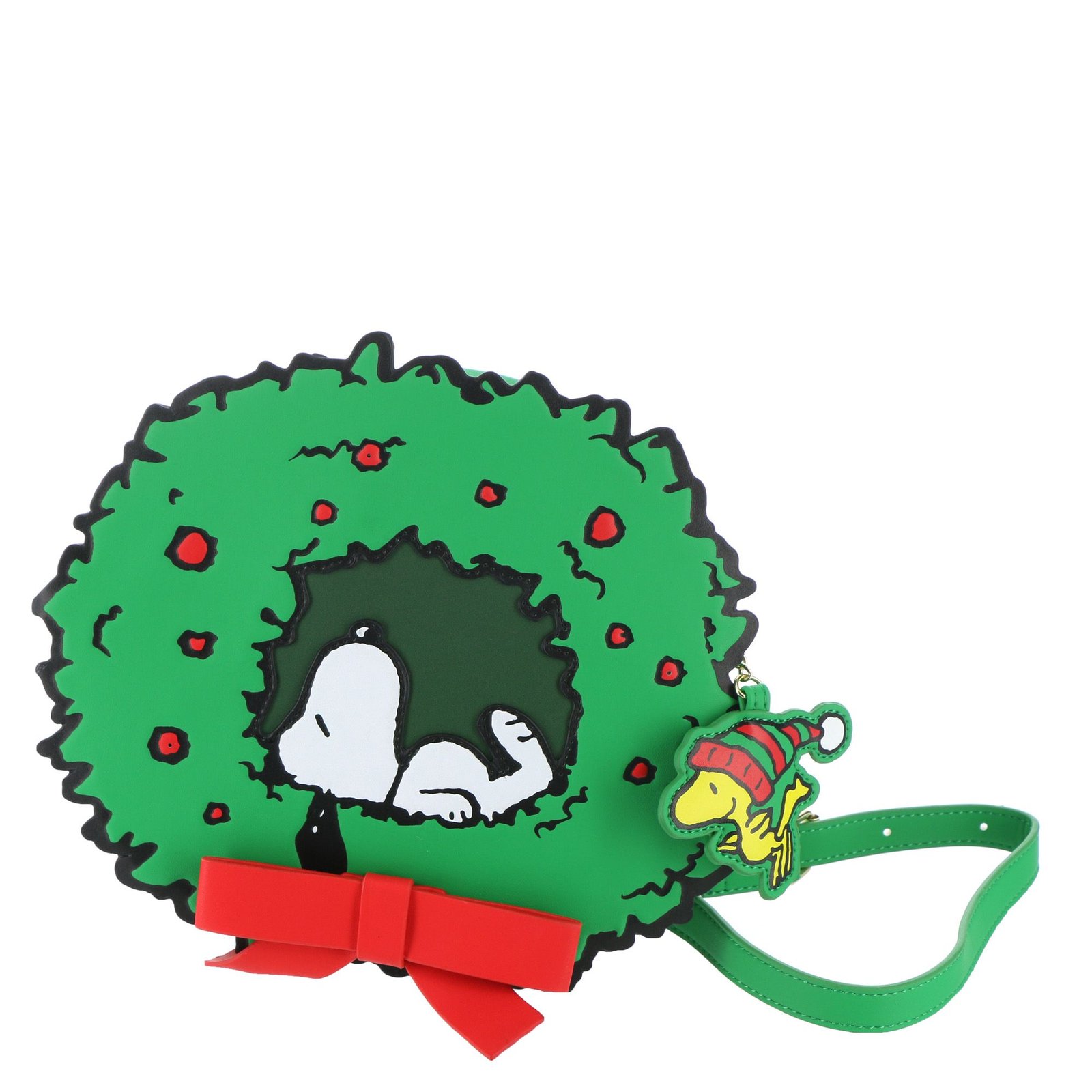 Loungefly Peanuts Snoopy Woodstock Light-Up Wreath Crossbody Bag Green Bags No Size