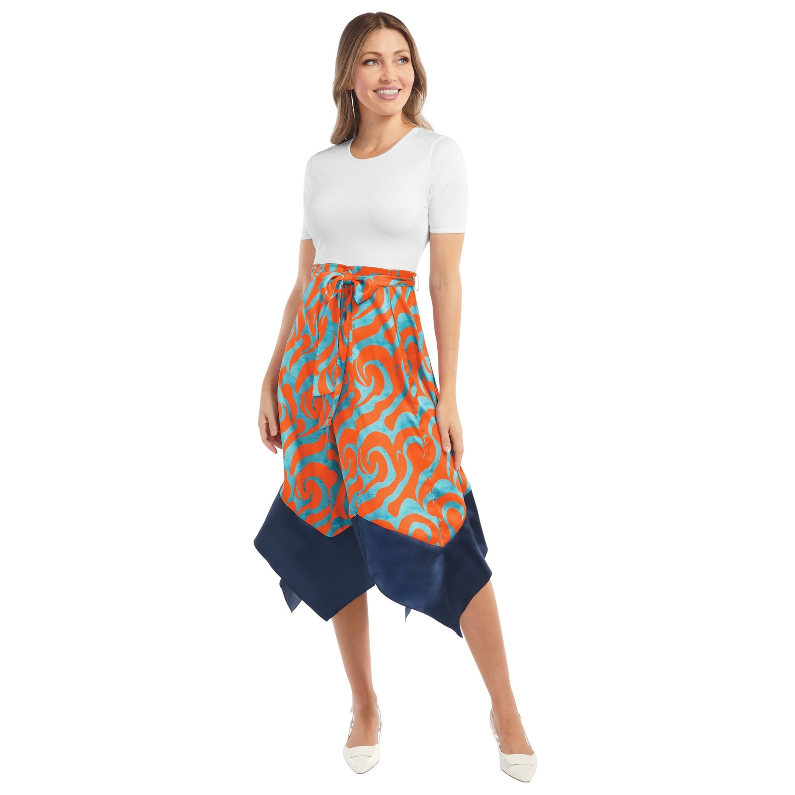 Masseys Handkerchief T-Shirt Dress Multi Dresses M