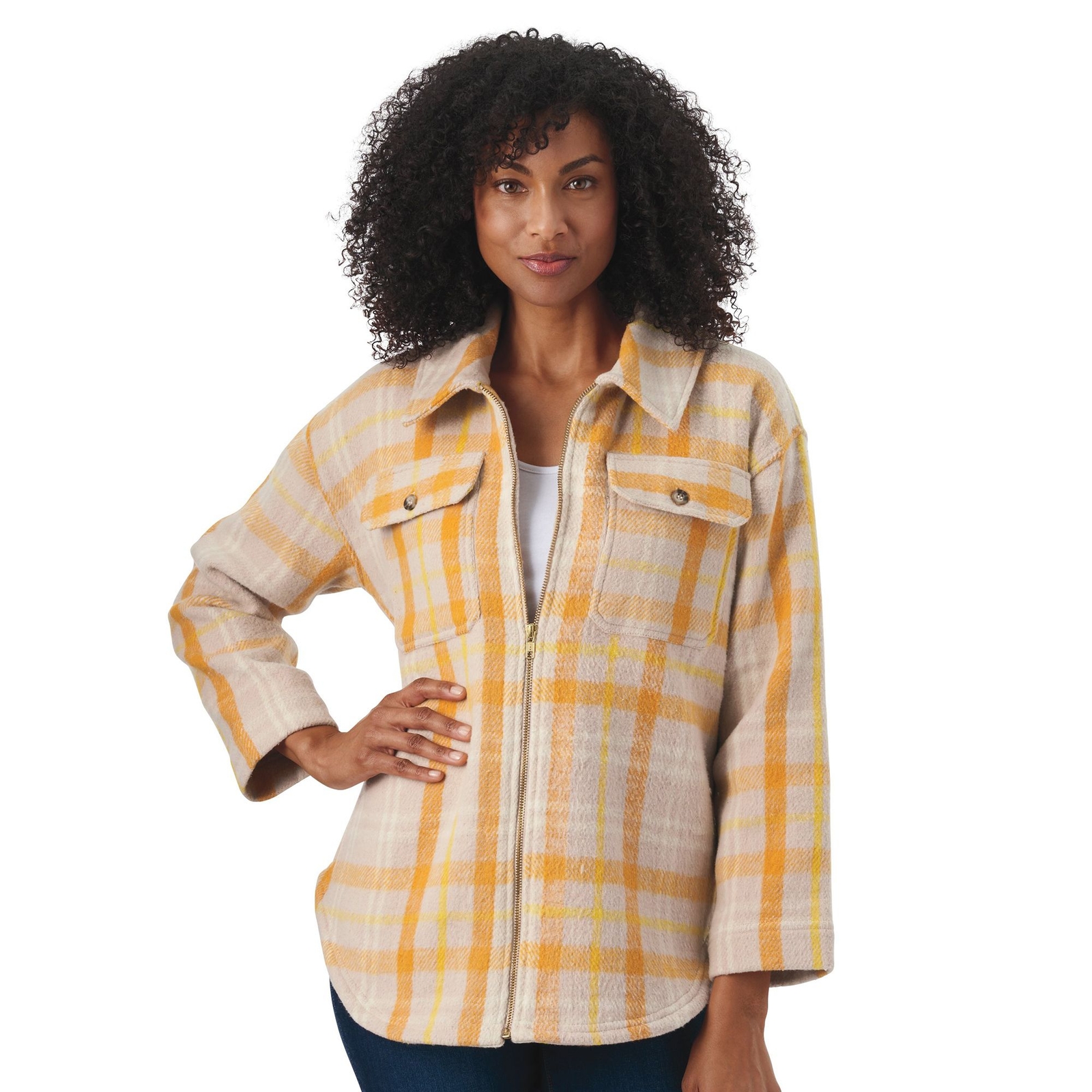 Masseys Full-Zip Shacket Brown Shirts 5X