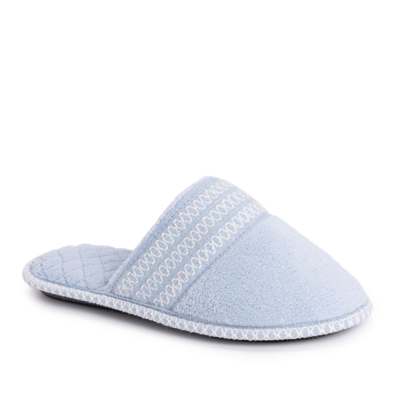 MUK LUKS Cathy Micro Chenille Slipper Women's Blue Slipper L Size 9-10 M