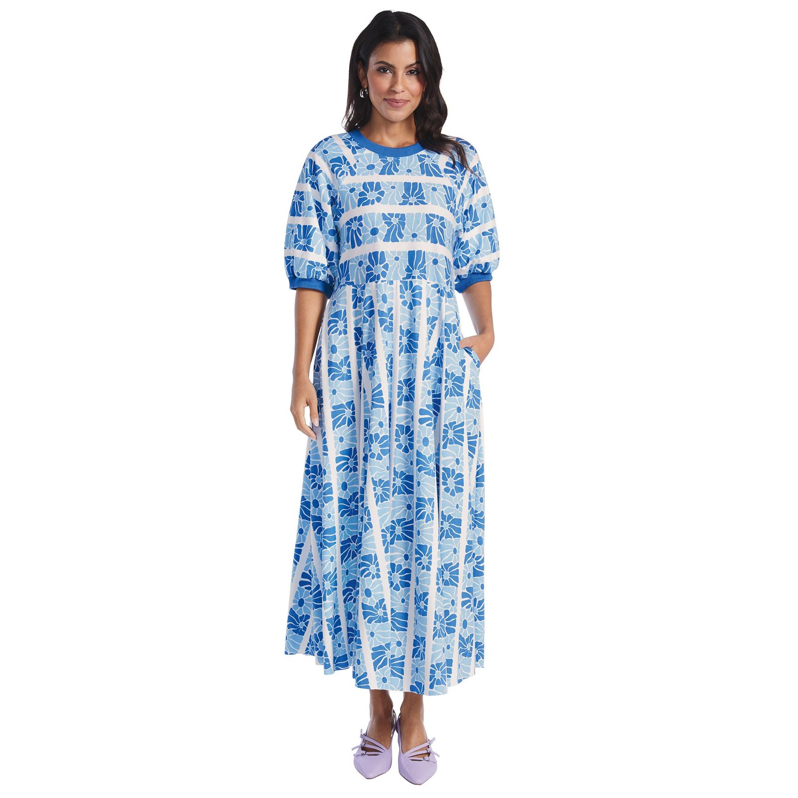 Masseys Daily T-Shirt Maxi Dress Blue Dresses 3X
