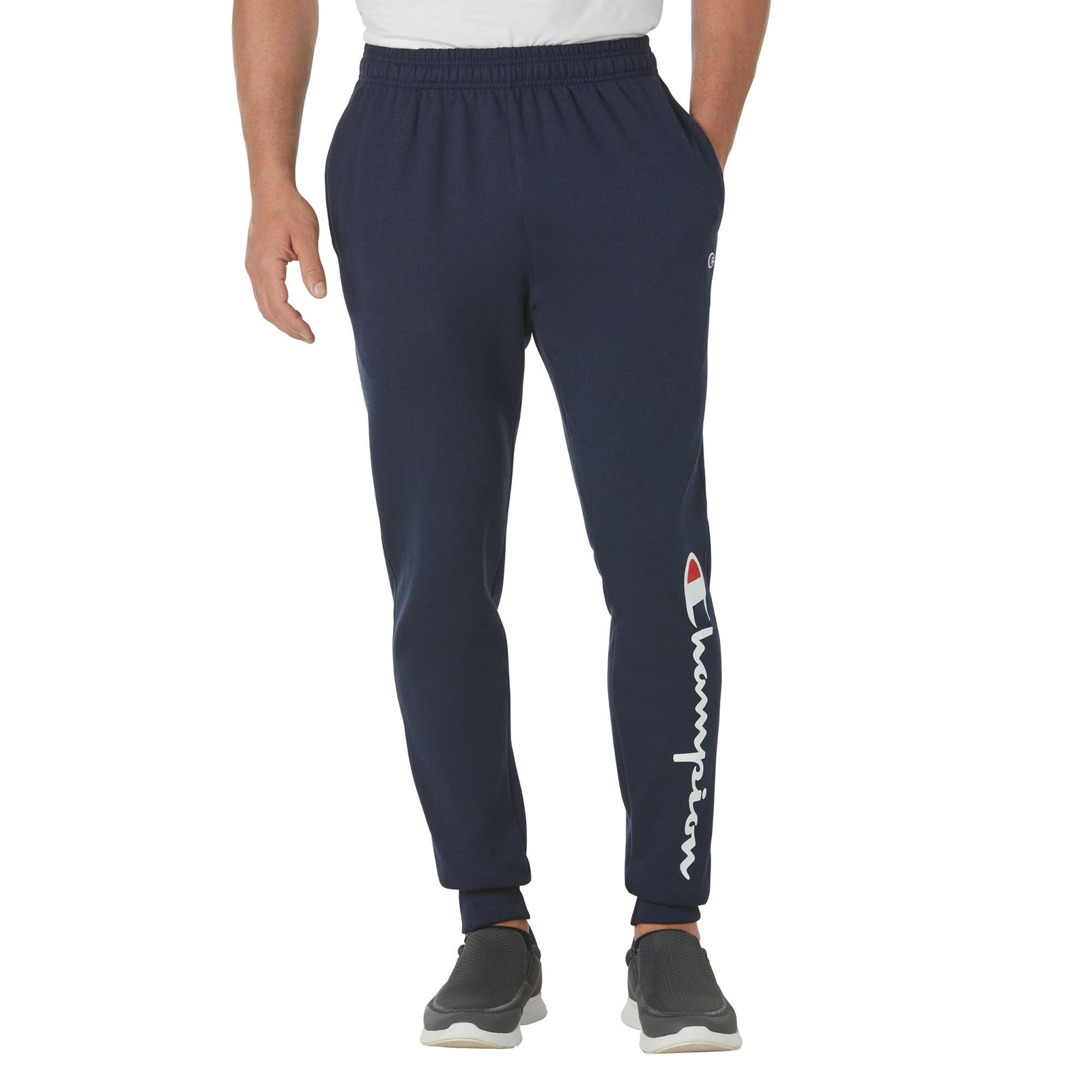 Champion Men's Powerblend Graphic Jogger Navy Pants L-Regular