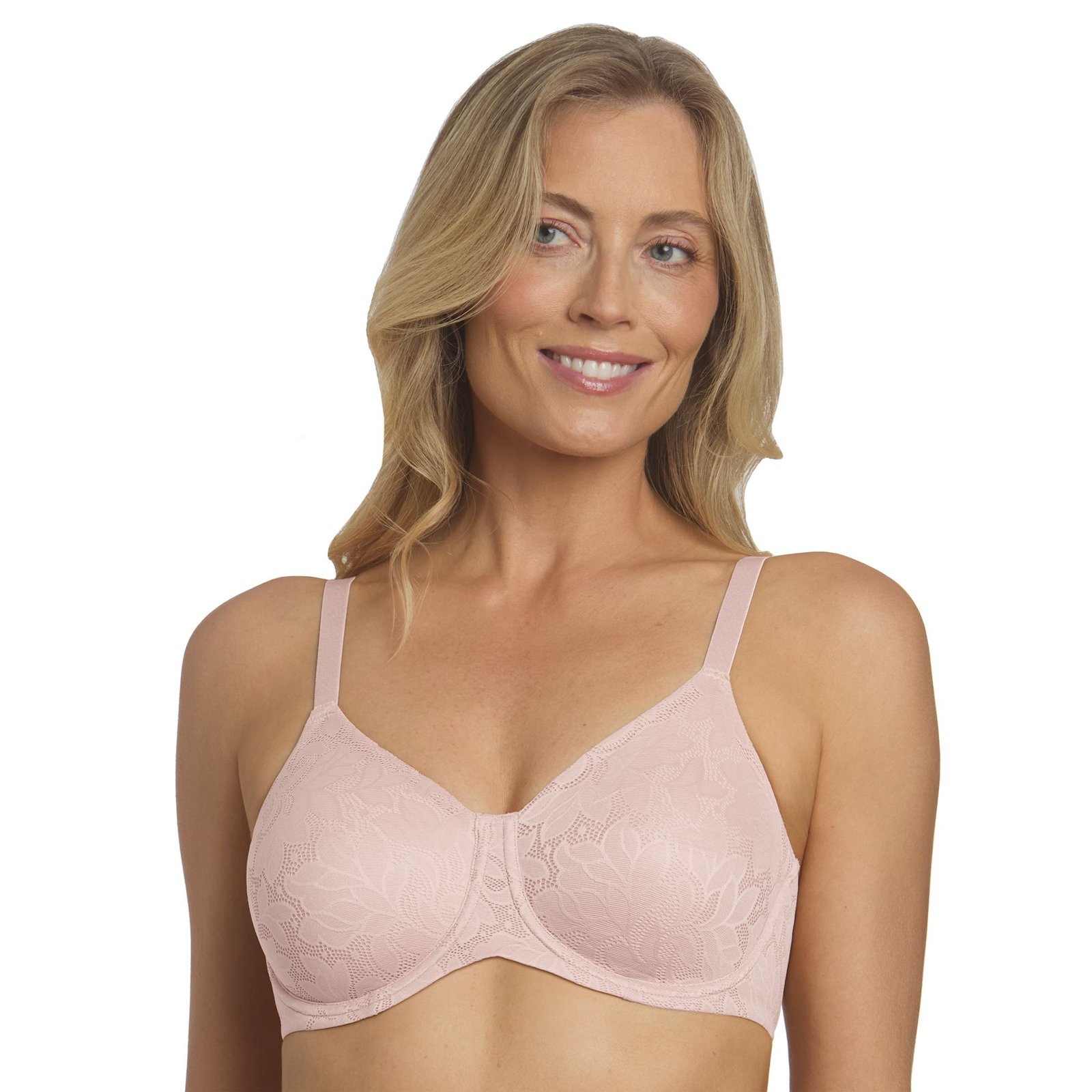 Dominique Jacqueline Jacquard Lace Underwire Minimizer Bra Women's Pink Bras 42-C