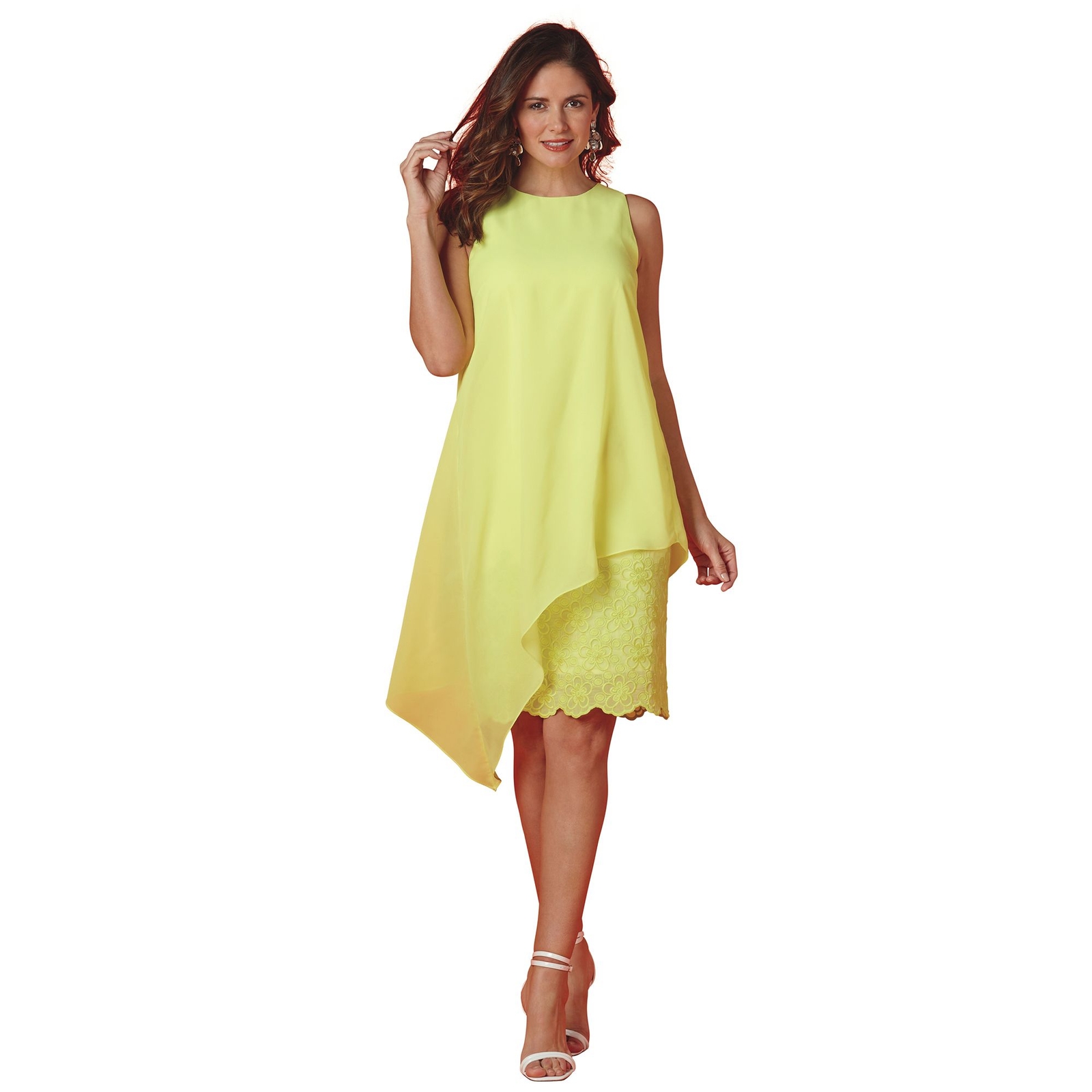 Masseys Asymmetric Lace Tank Dress Green Dresses XL