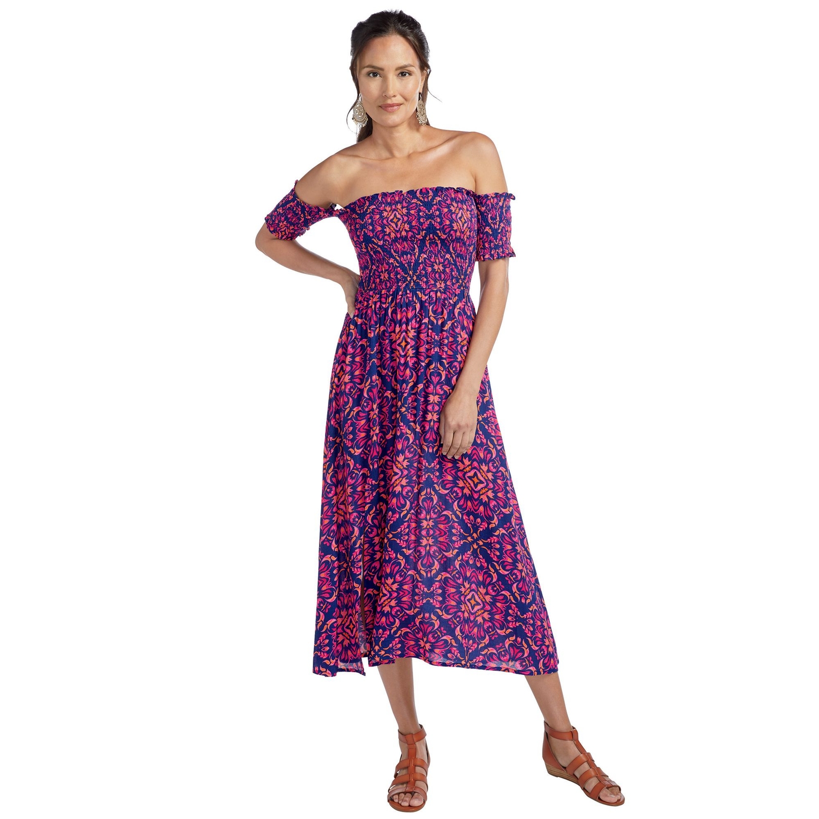 K. Jordan Off-Shoulder Dress Pink Dresses 4X