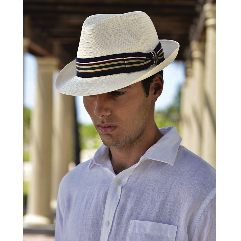 Scala Classico Men's Toyo Stripe Ribbon Fedora