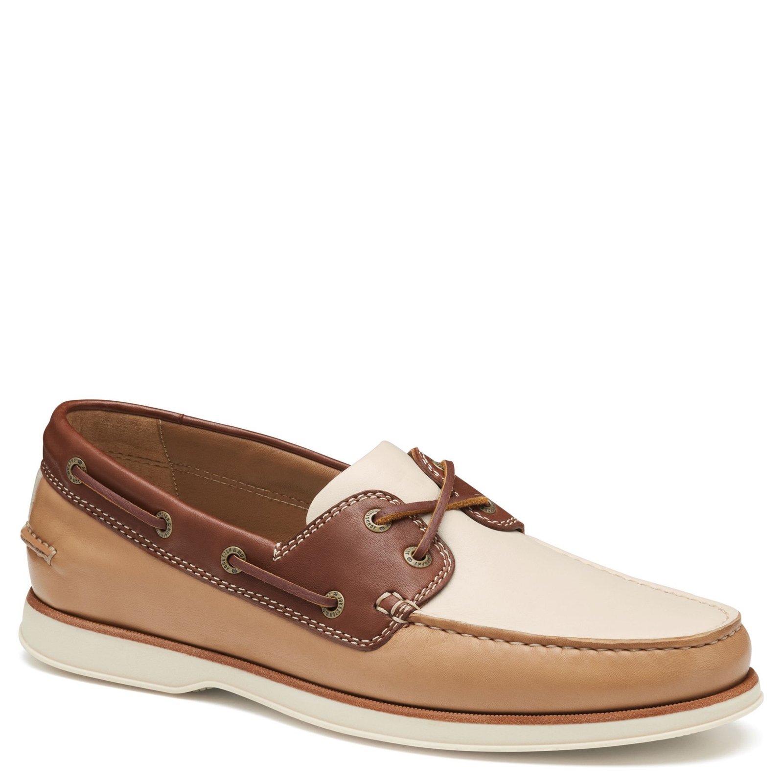 Johnston & Murphy Monaco 2 Eye Boat Shoe Men's Tan Oxford 10 M