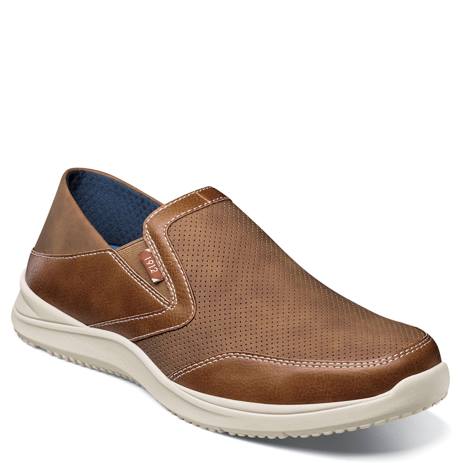 Nunn Bush Conway EZ Moc Toe Slip On Men's Tan Slip On 8.5 W