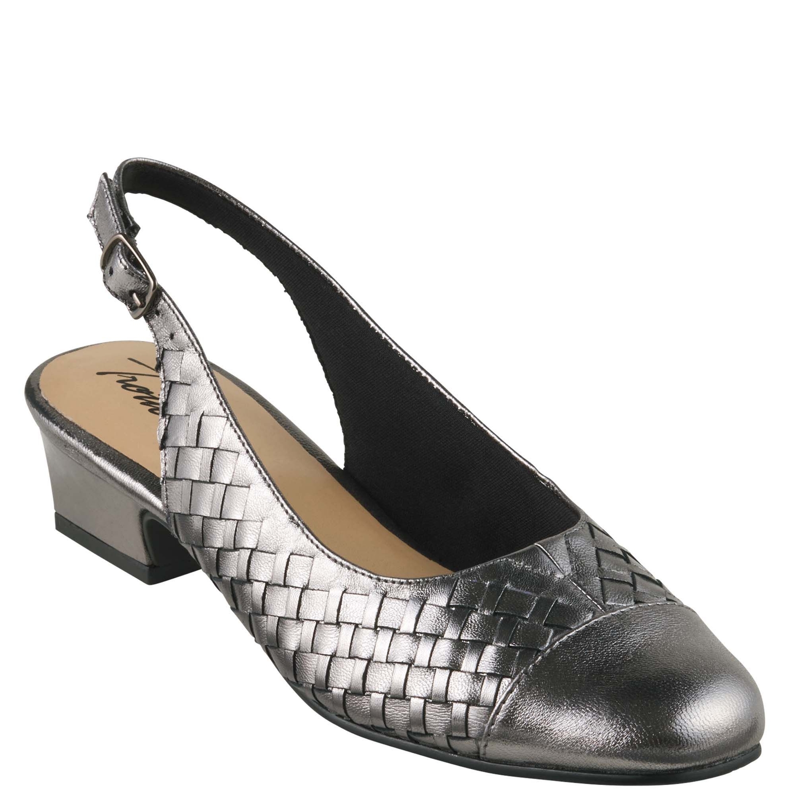 Trotters Dea Woven Women's Pewter Metallic Pump 6.5 M