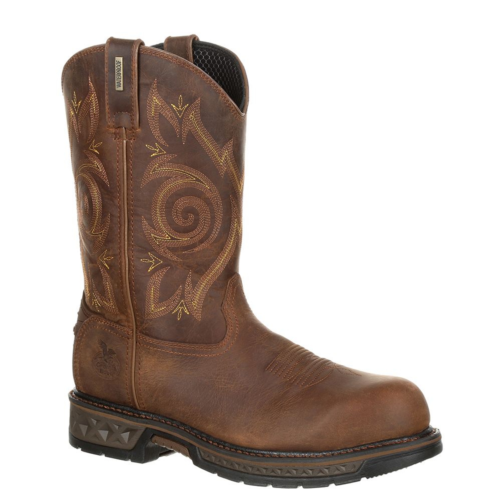 Georgia Boot Carbo-Tec LT Western Composite Toe WP Men's Brown Boot 8 W