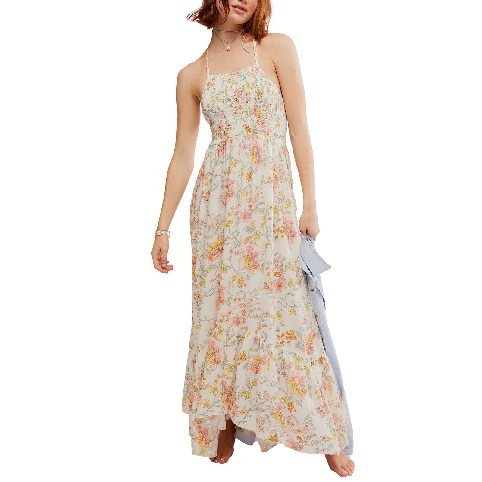 Free People Women's Heat Wave Printed Maxi Multi Dresses XL