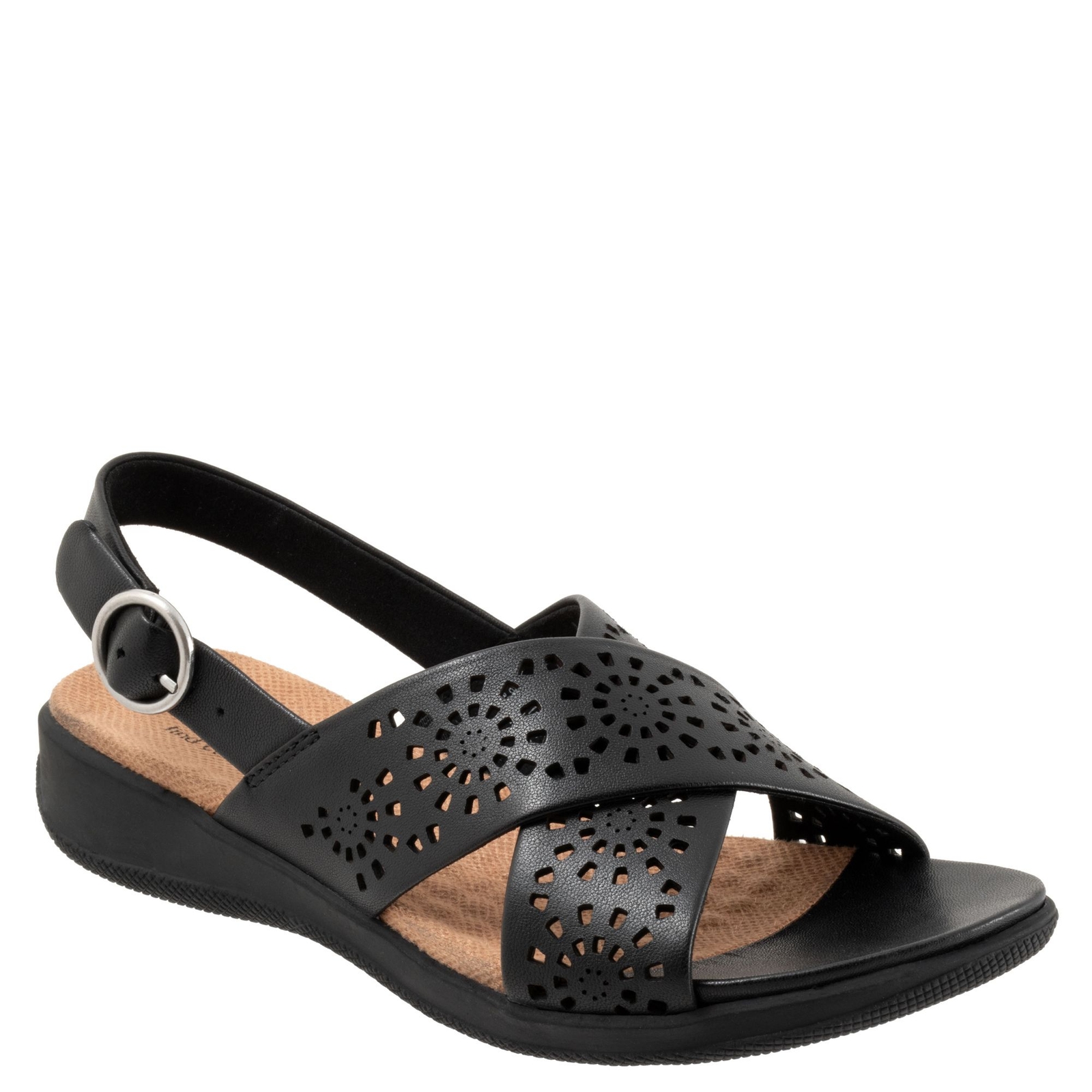 Softwalk Tillman Sling Perf Women's Black Sandal 12 N
