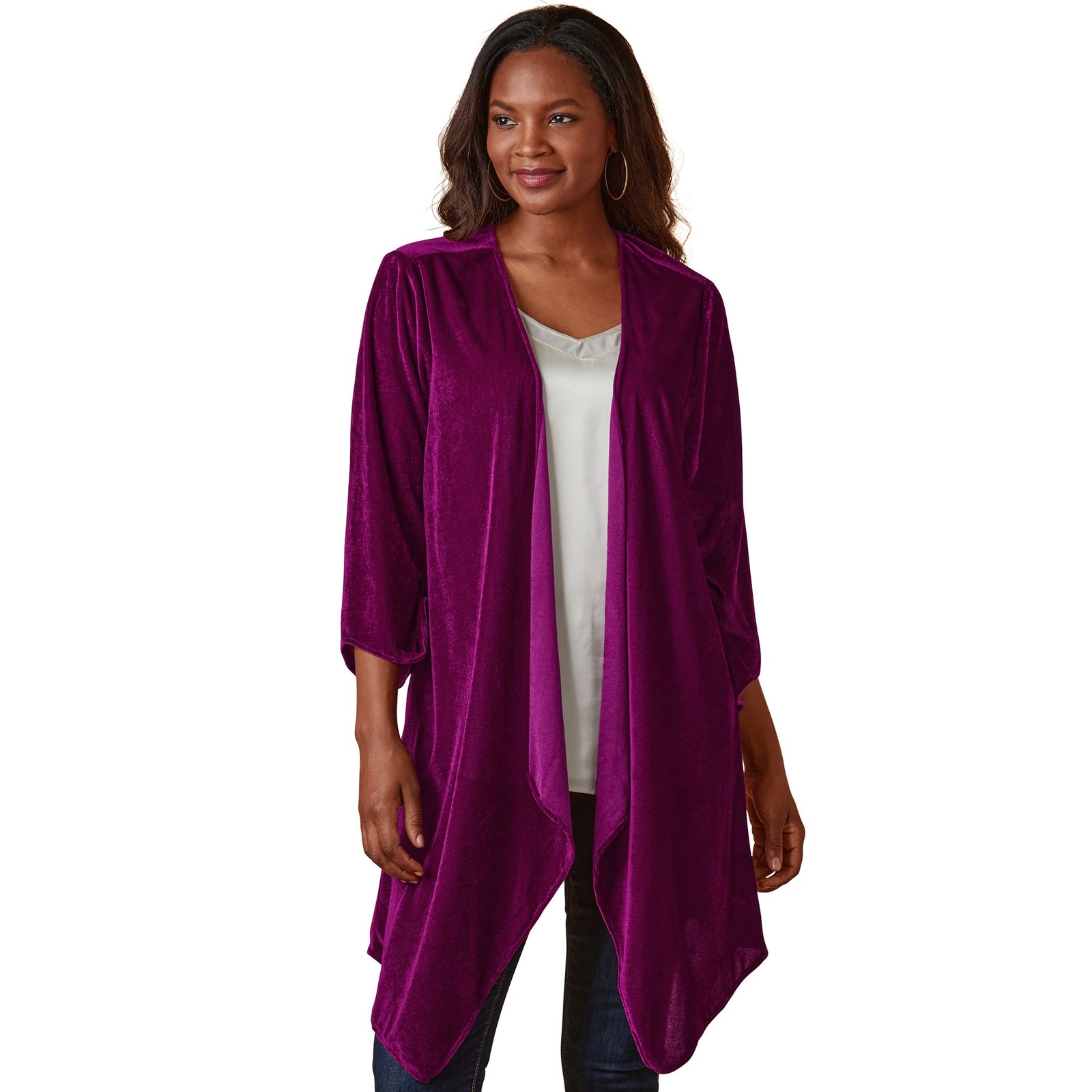 K. Jordan Crushed Velvet Kimono Multi Jackets S
