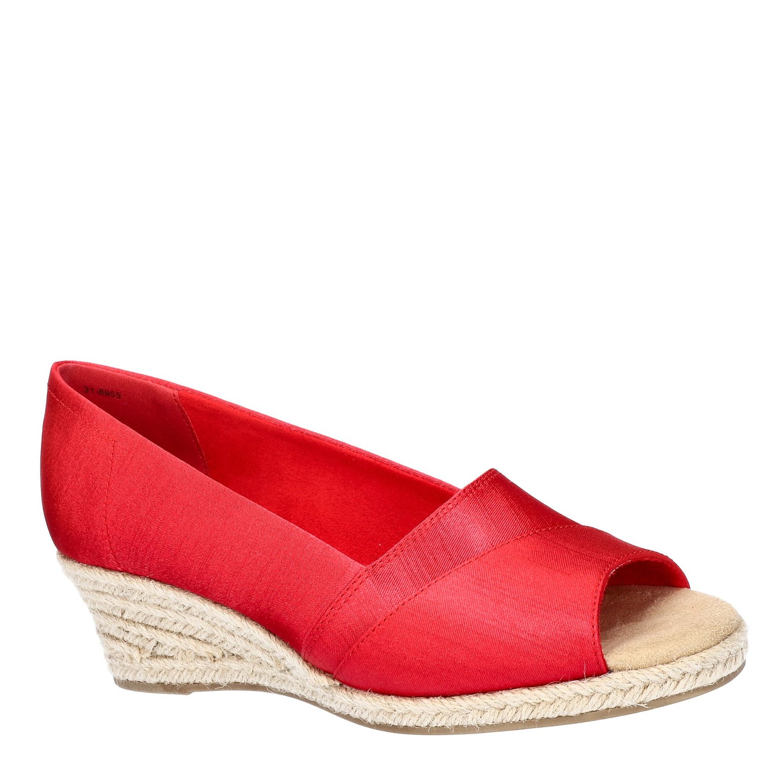 Easy Street Women's Jasper Super Flex Espadrille Sandals - Red Thai Silk
