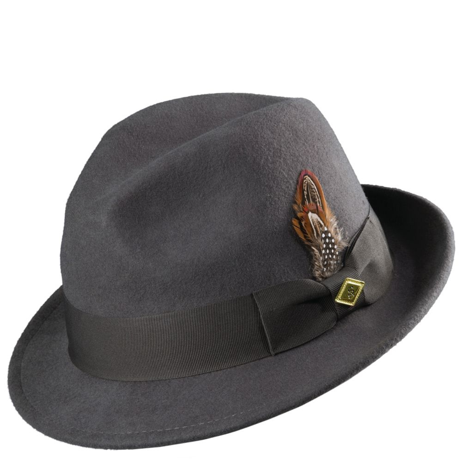 Stacy Adams Men's Felt Pinch Front Fedora Grey Hats M