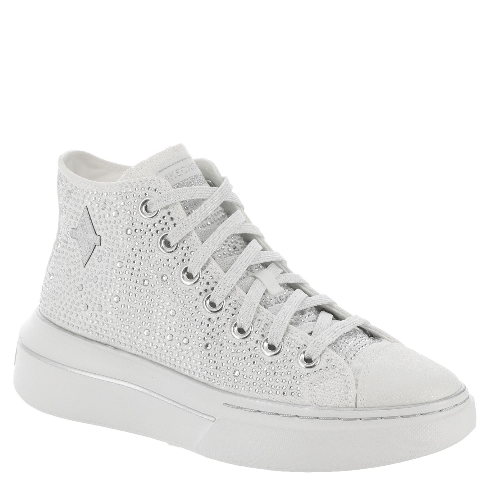 Skechers Court Classics Cordova Classic-Glitz N Glam Rhinestone High-Top Women's Silver Sneaker 9.5 M