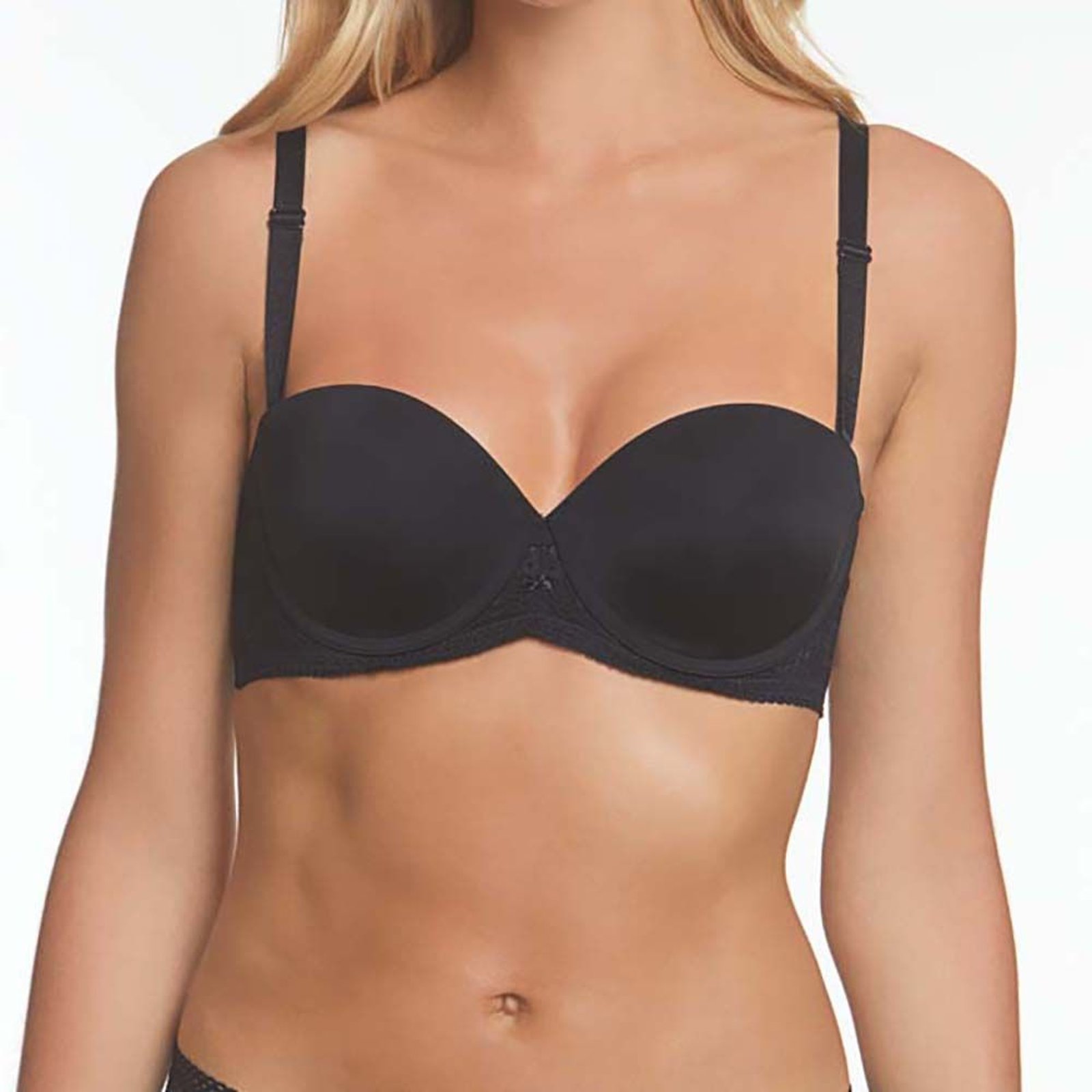 Dominique Tessa Lace Convertible Strapless Bra Black Bras 36-D