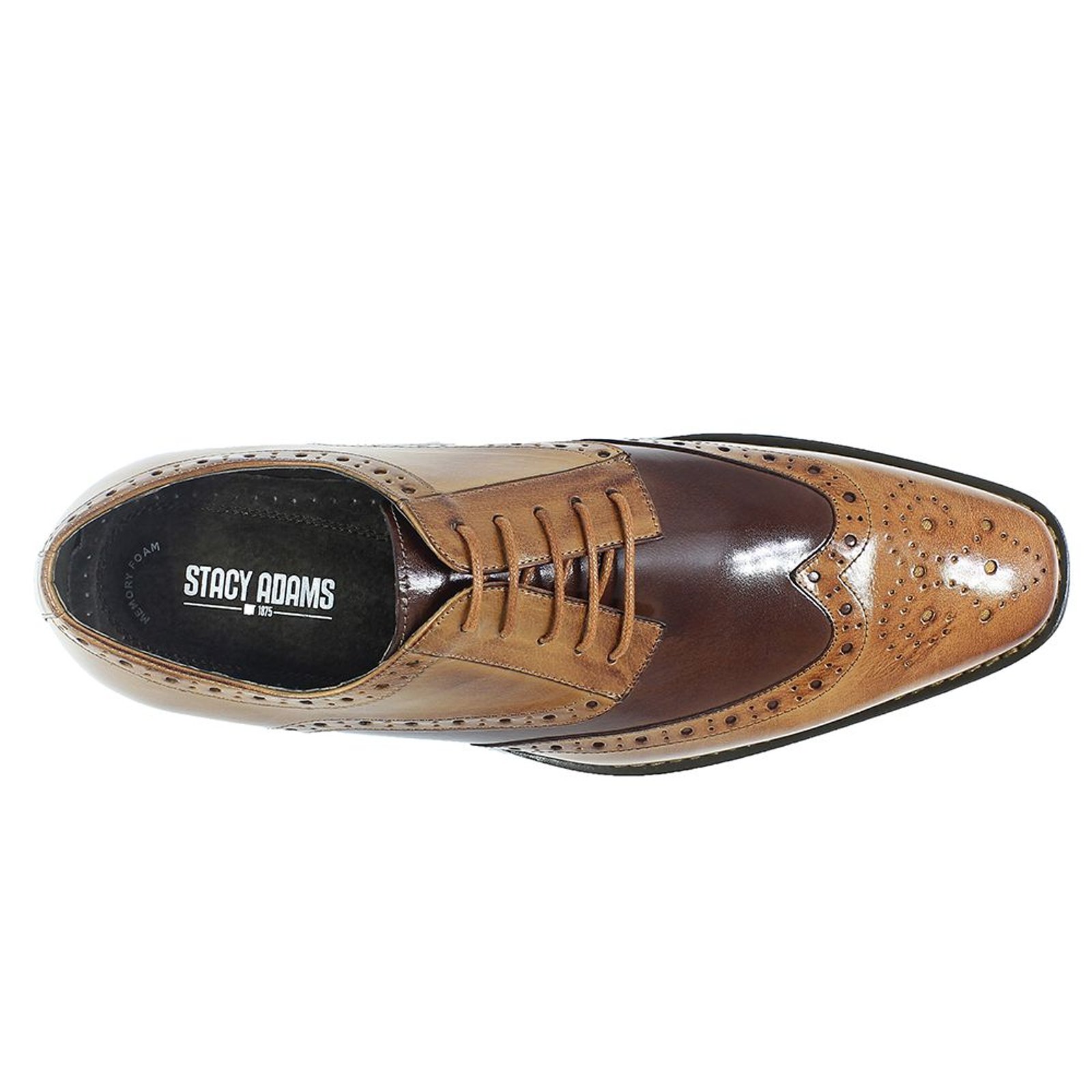 Stacy Adams Shoes Tinsley Wingtip Oxford Tan Multi Size 10.5 — photo 2