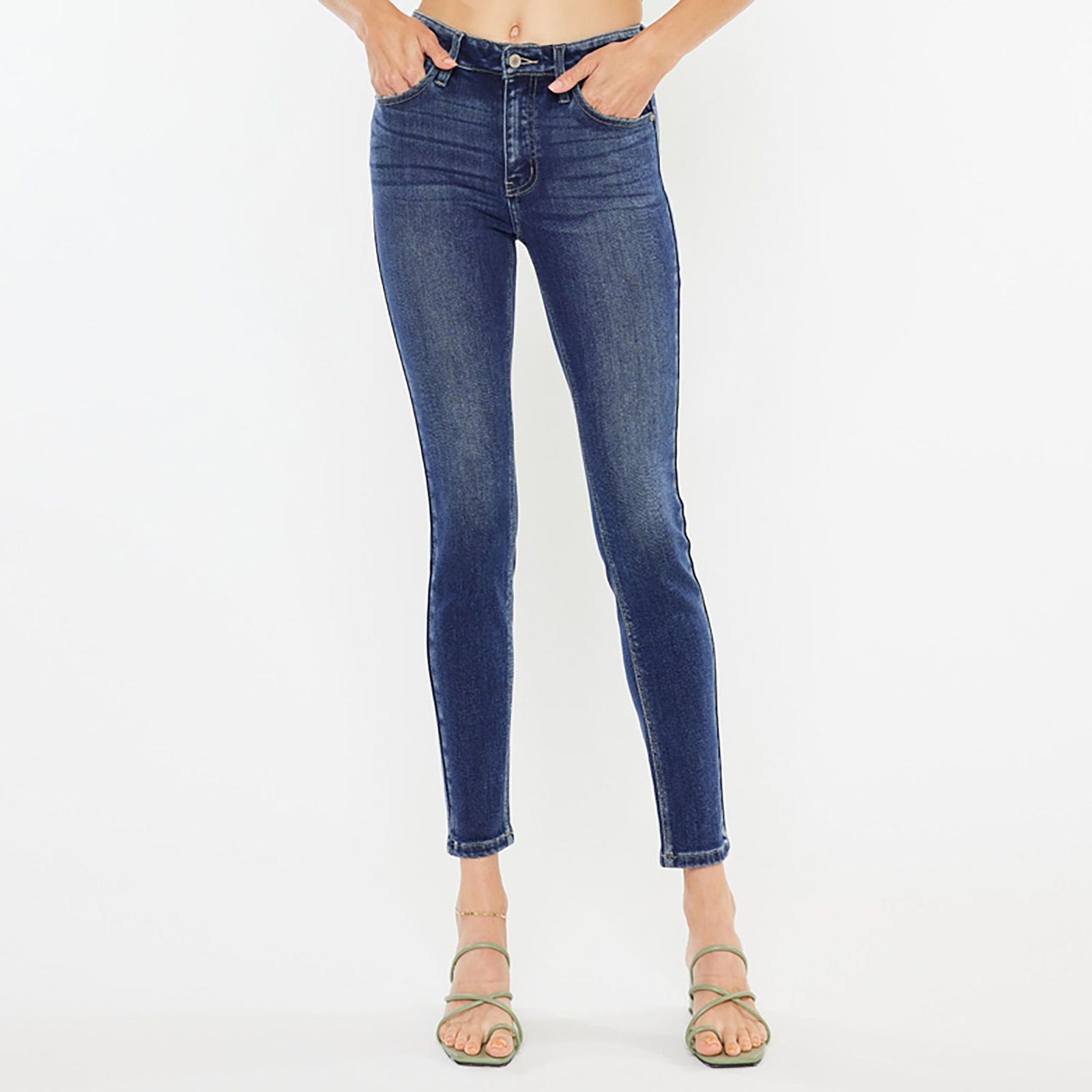 KanCan Women's High Rise Super Skinny Blue Pants 28-Regular