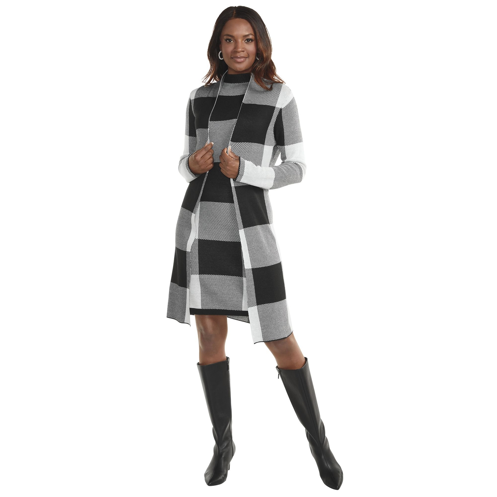 Masseys Sweater Dress & Jacket Set Multi Sets 3X
