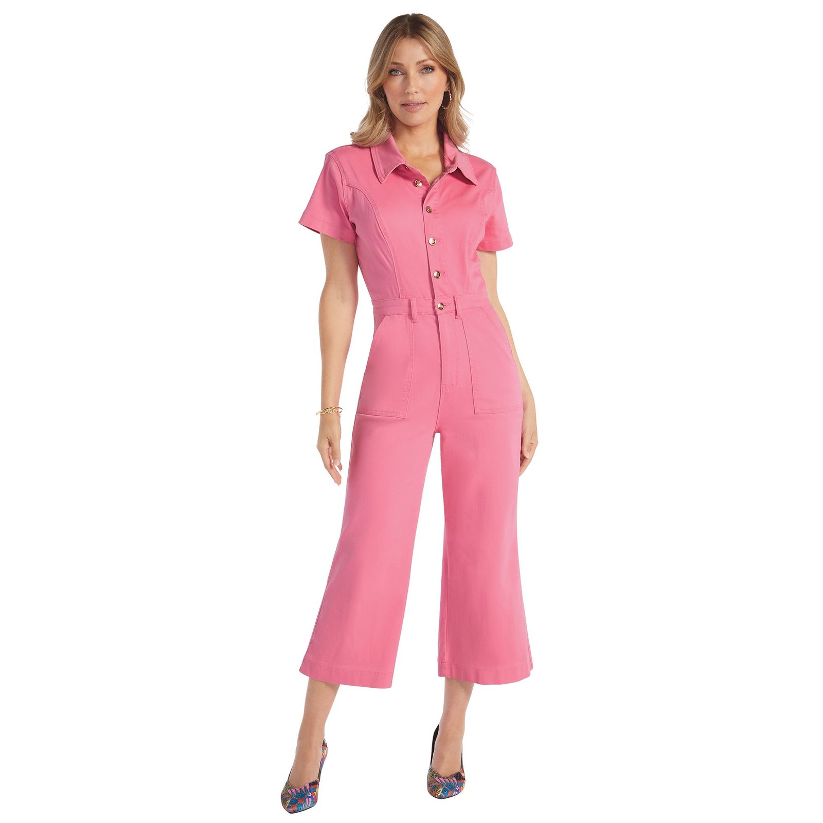 Masseys Denim Jumpsuit Pink Pants 18W