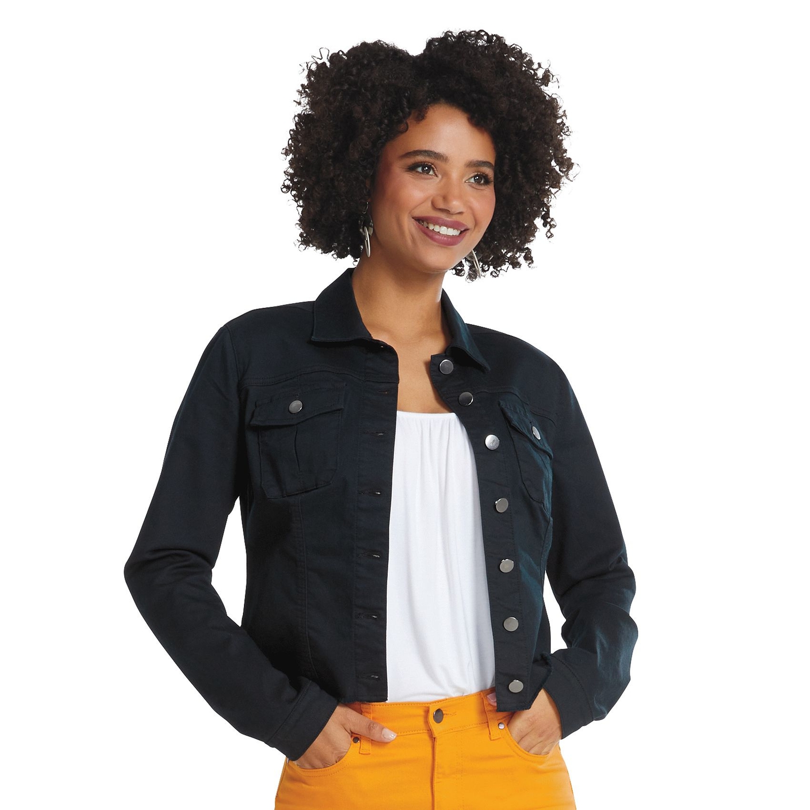 Masseys Colored Jean Jacket Black Jackets 3X
