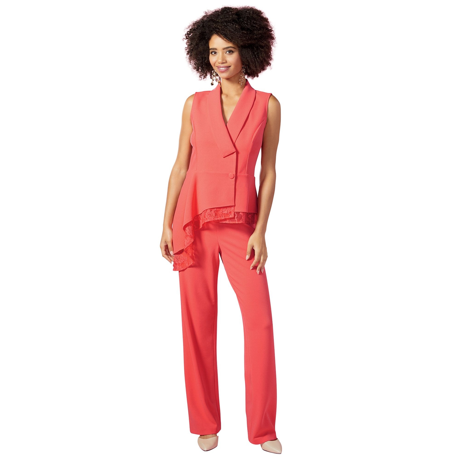 Masseys Sleeveless Pant Set Orange Sets 16