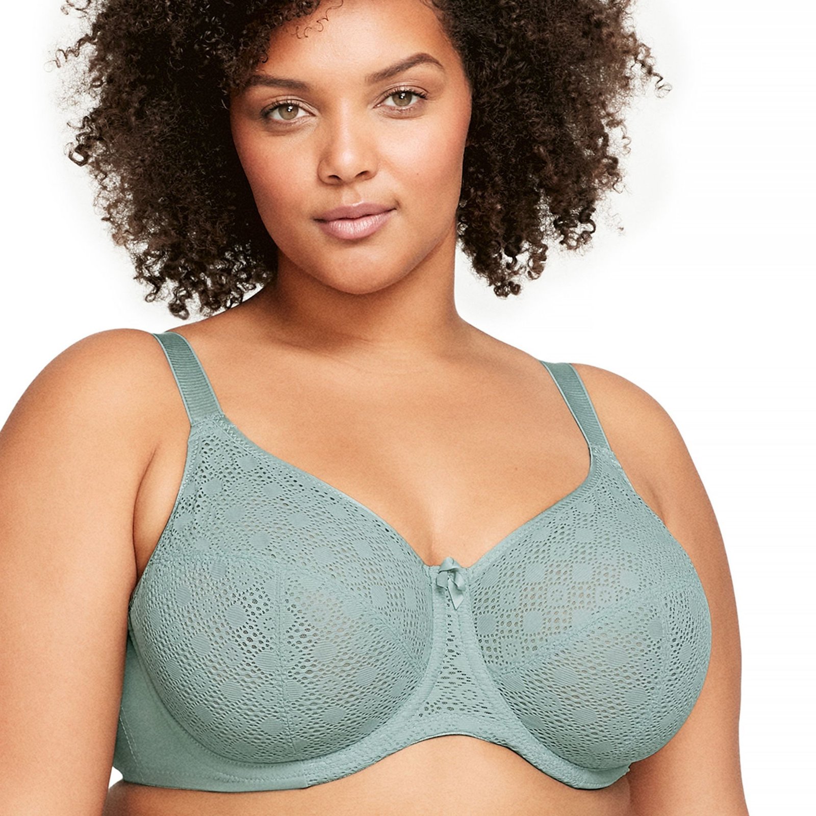 Glamorise Lace Comfort WonderWire Bra Green Bras 40-F