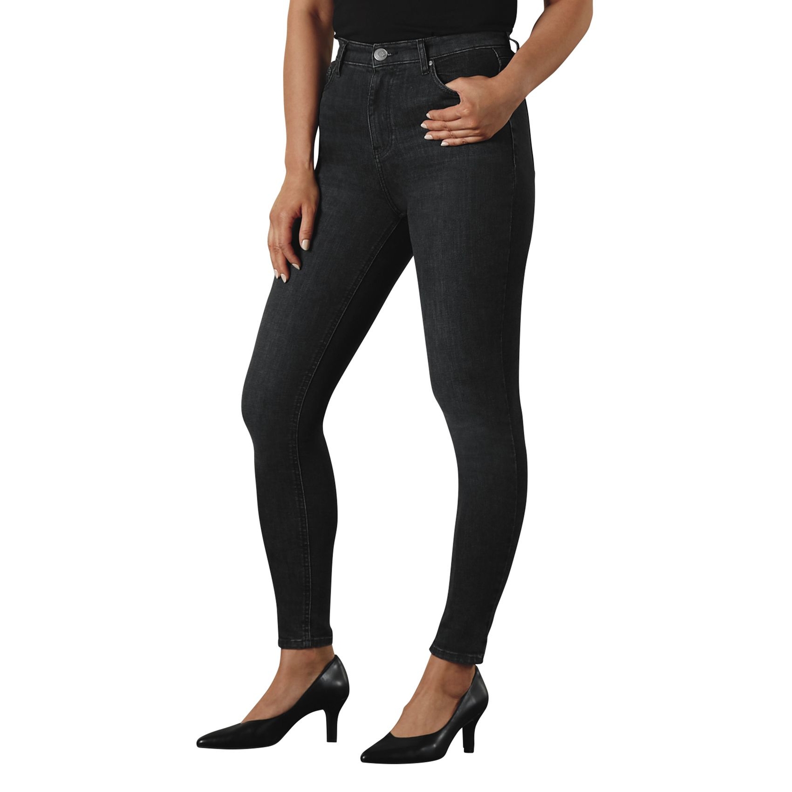 K. Jordan High-Rise Skinny Jean Black Pants 8-Short