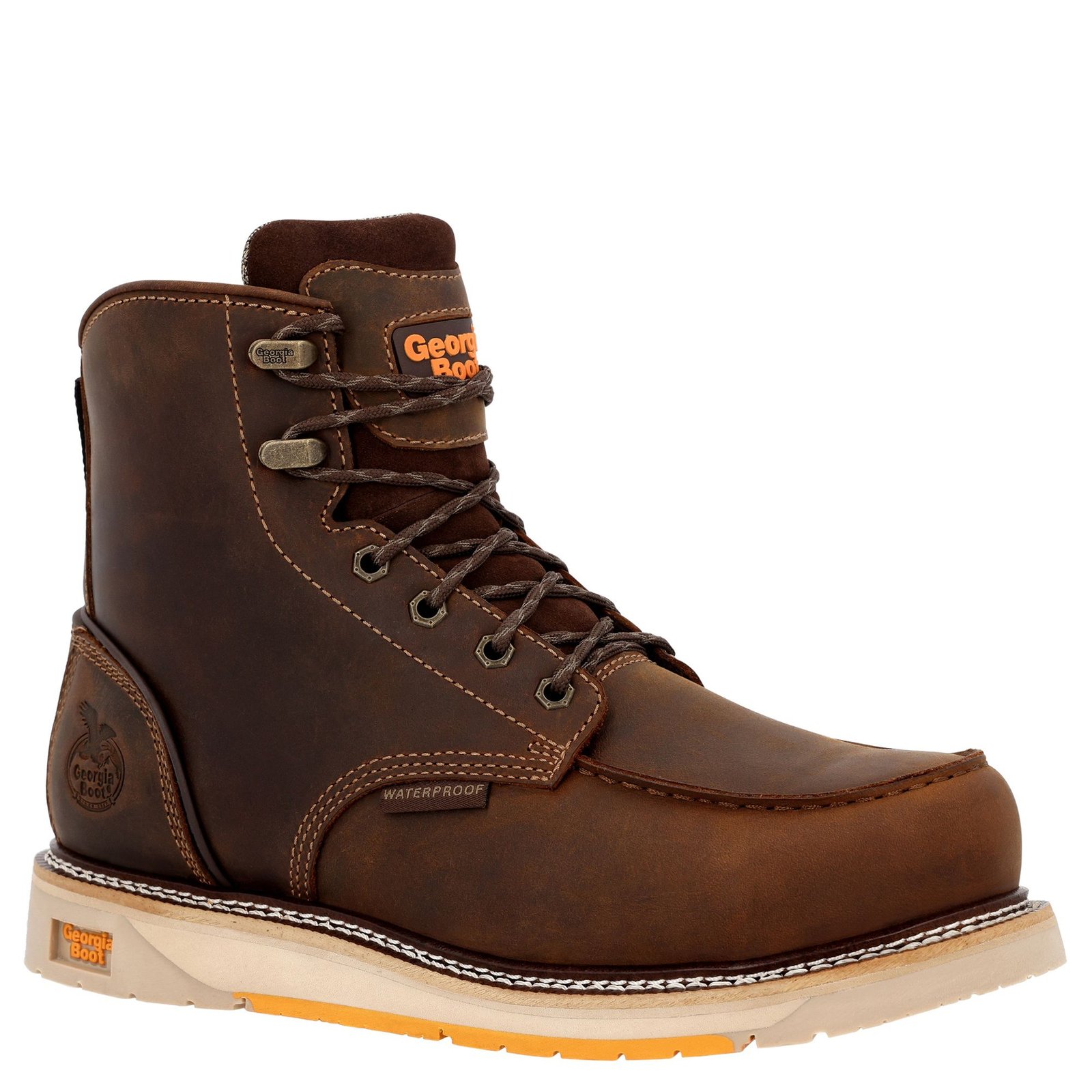 Georgia Boot Amp LT Wedge 6" Comp Toe WP EH Men's Brown Boot 9 W