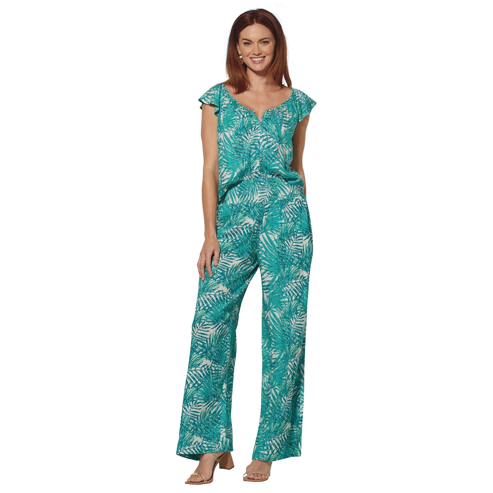 K. Jordan 2-Piece Printed Pant Set Blue Sets S