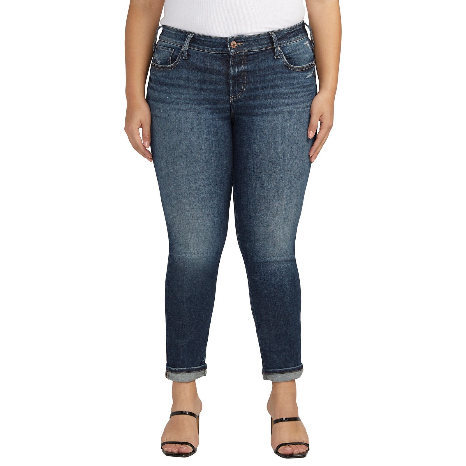Silver Jeans Women's Girlfriend Mid Rise Jean Blue Pants 27-29