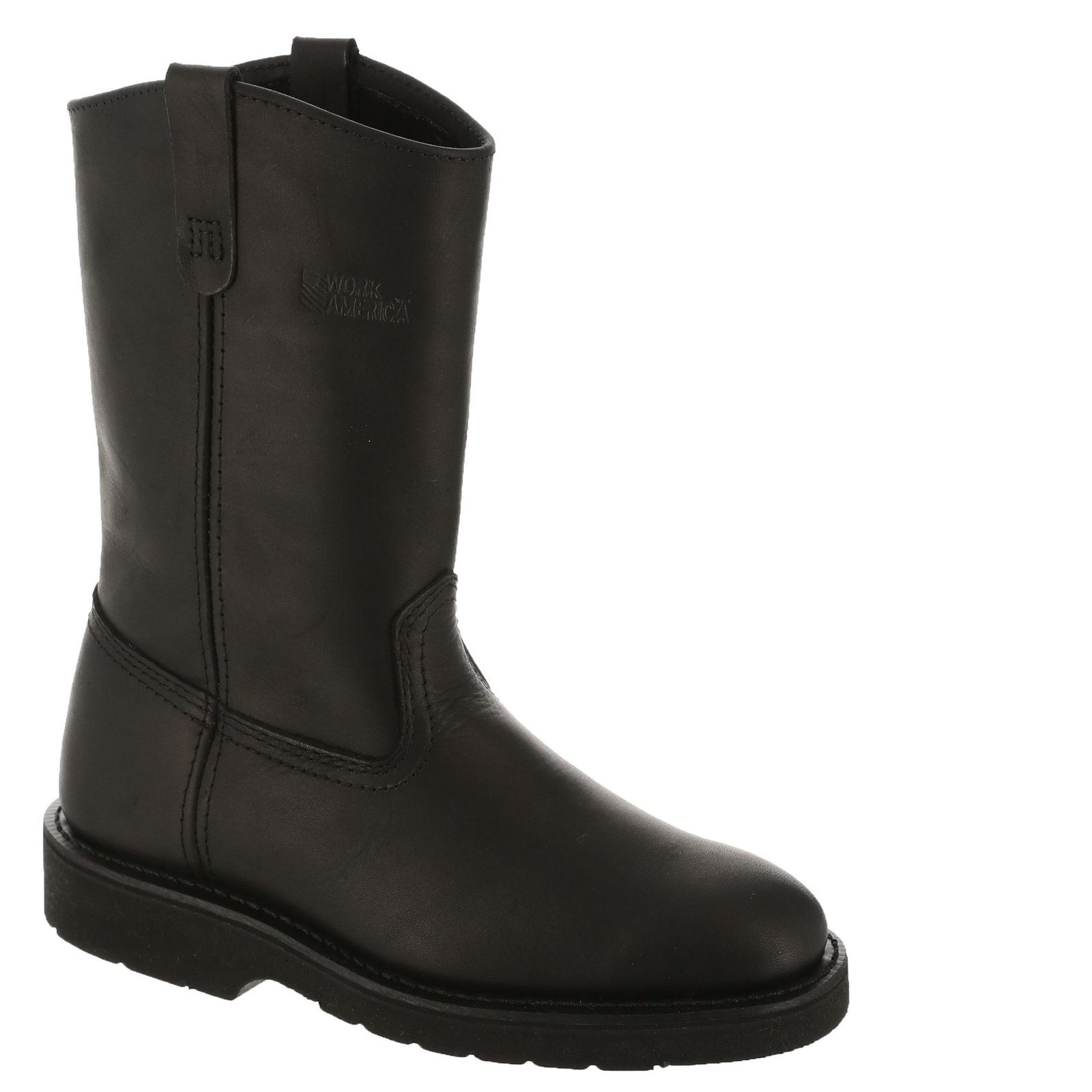 Work America 10-1/2" Work Wellington Men's Black Boot 9 E