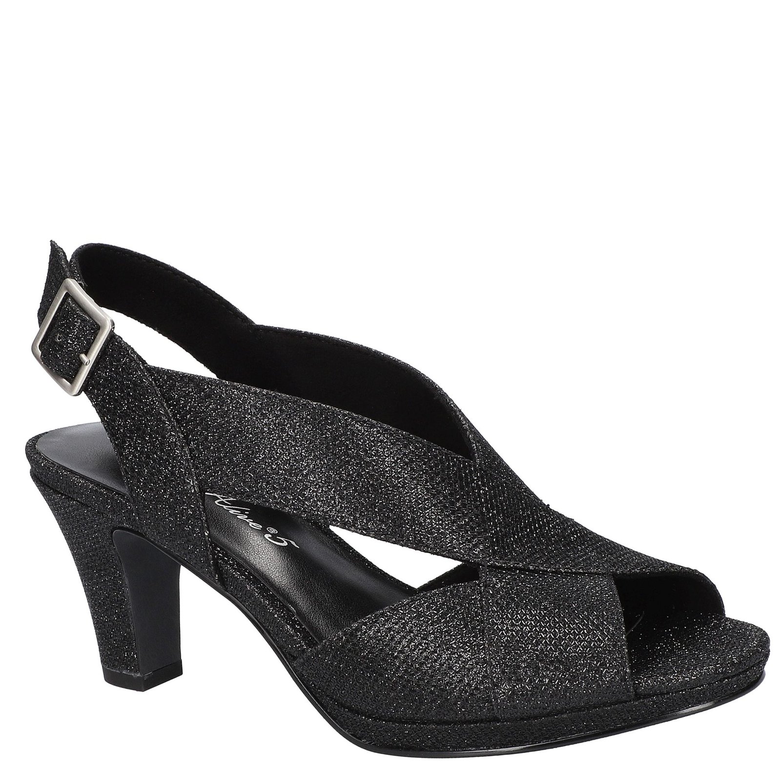Easy Street Womens Christy Heeled Sandals, 6 Narrow, Black