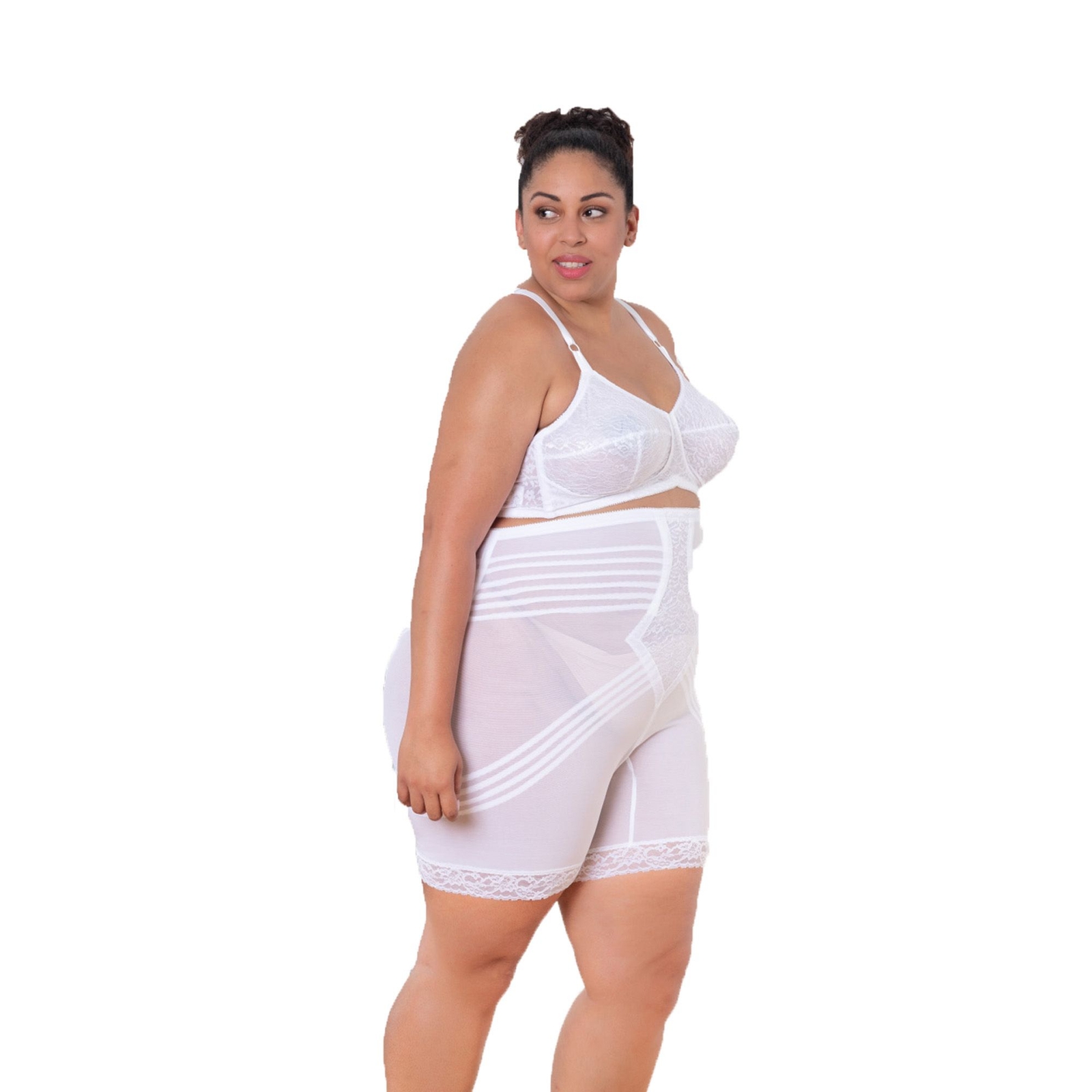 Rago Women's High Waist Firm Thigh Shaper White Shapewear 4X