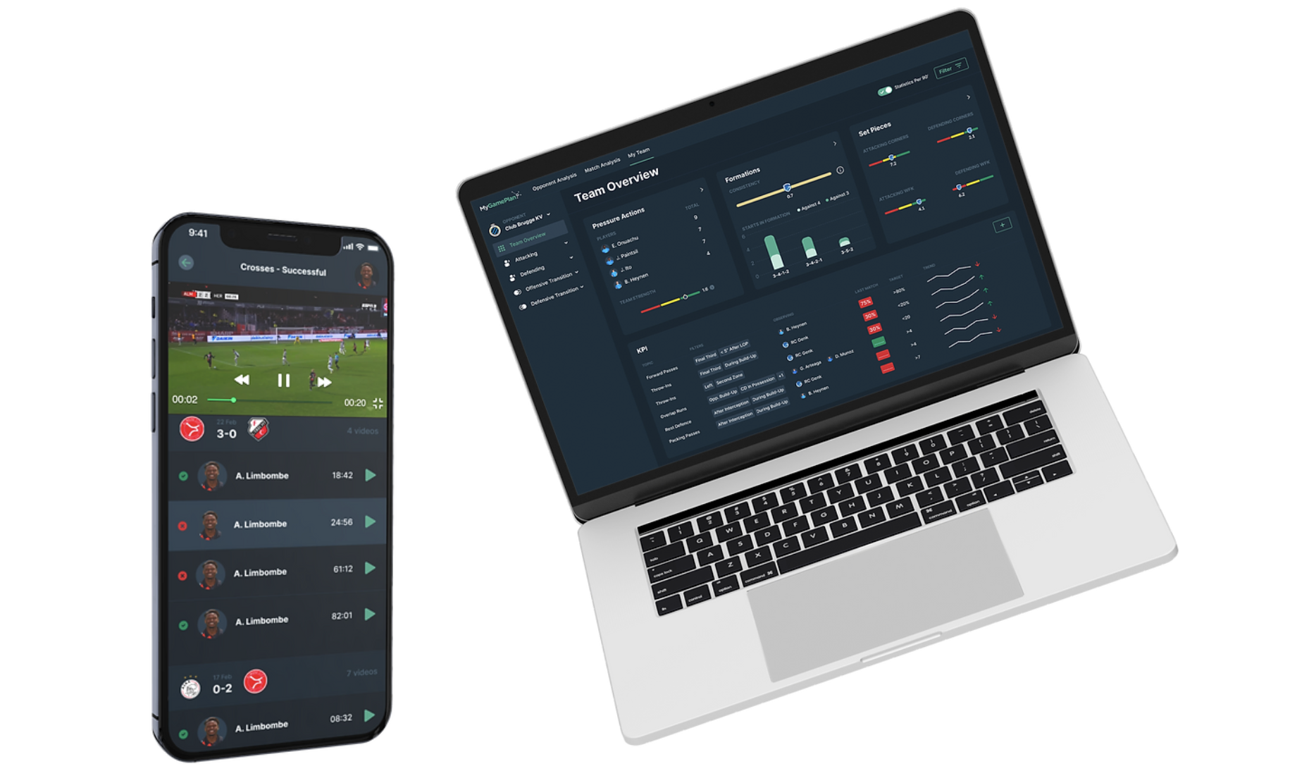 Image of a phone and laptop with the MyGamePlans site and app open.