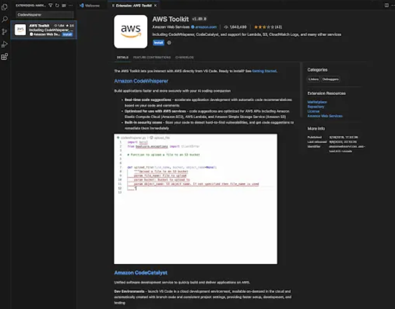 Screen grab of the store function for hitting install.