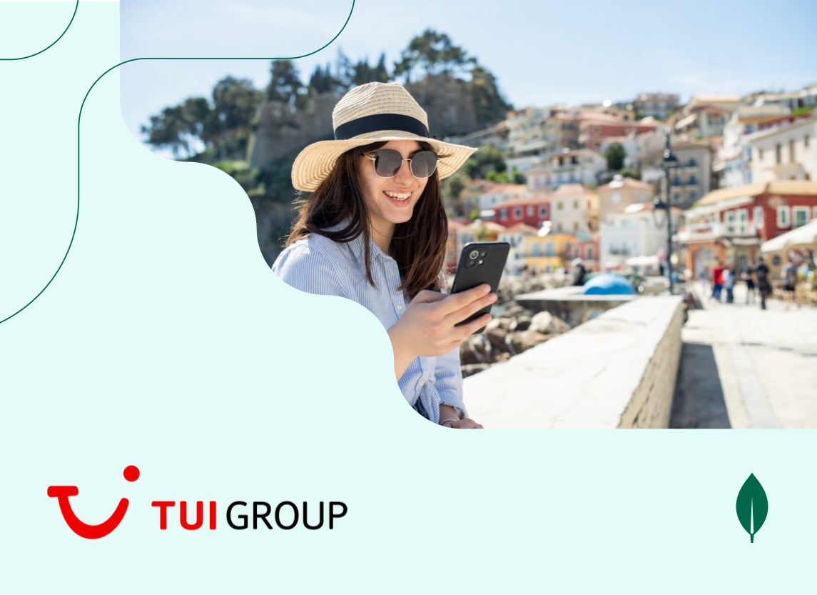 Photo of a woman looking at her smartphone.