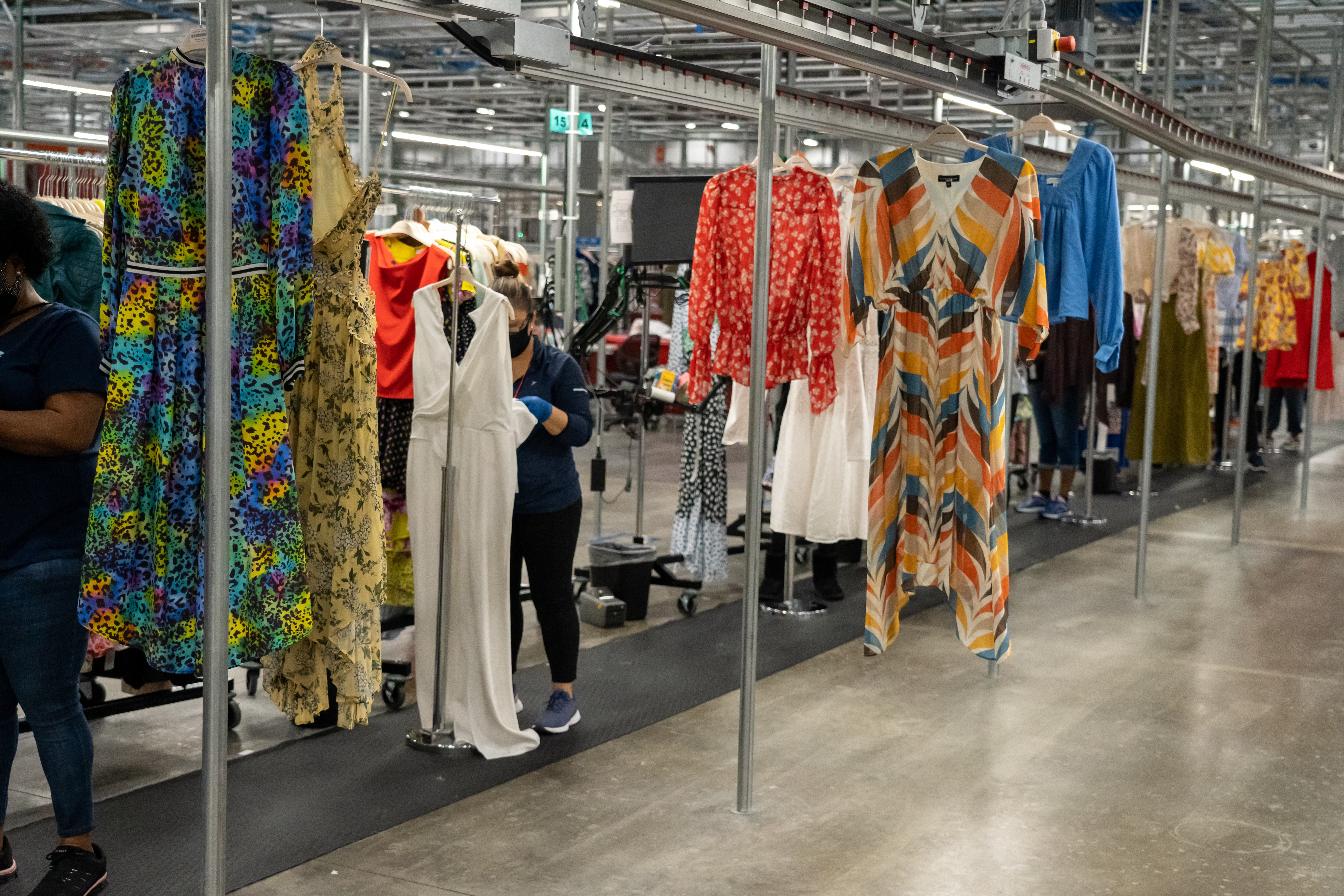 An illustration of one of Rent the Runway's order processing centers.