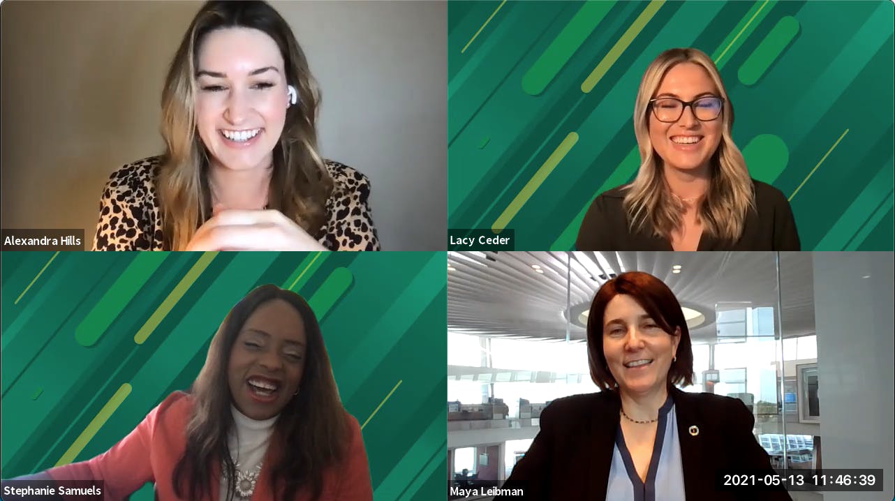 Top left to bottom right: Alexandra Hills, Lacy Ceder, Stephanie Samuels, Maya Leibman